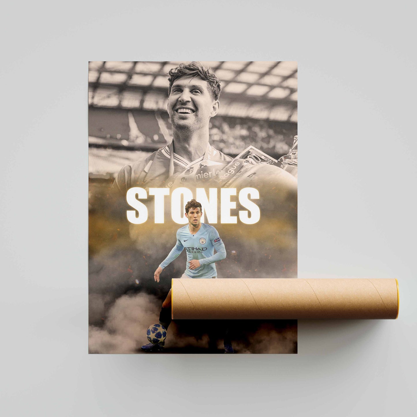John Stones Man City Football Poster - FootballCorner