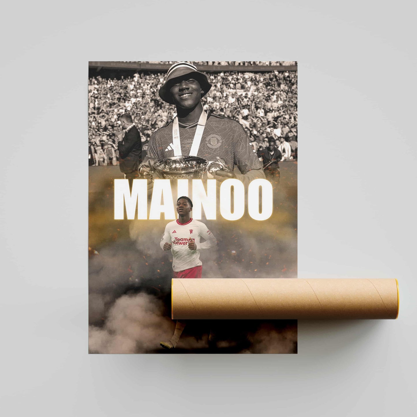 Kobbie Mainoo Man Utd Football Poster - FootballCorner