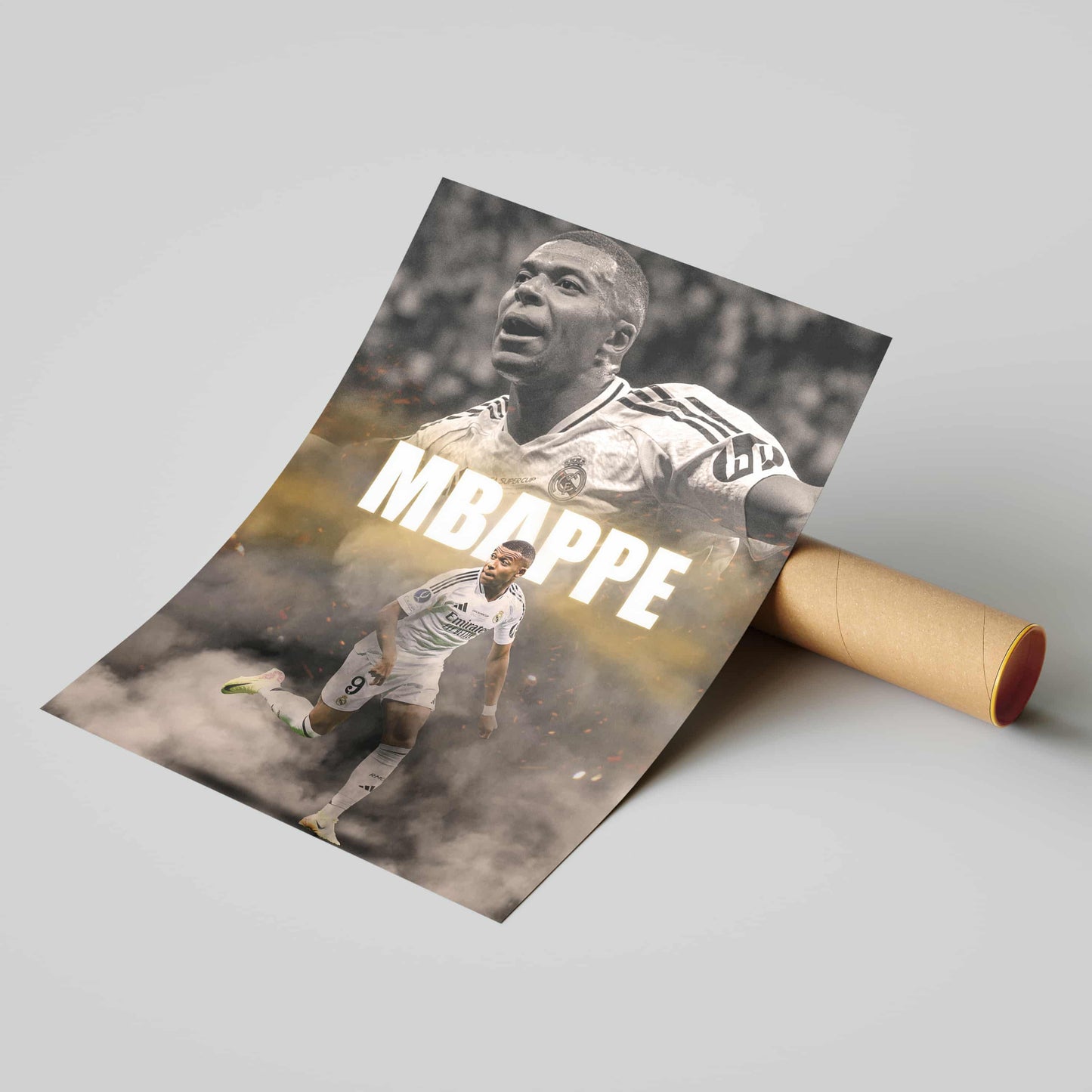 Kylian Mbappe Real Madrid Football Poster - FootballCorner