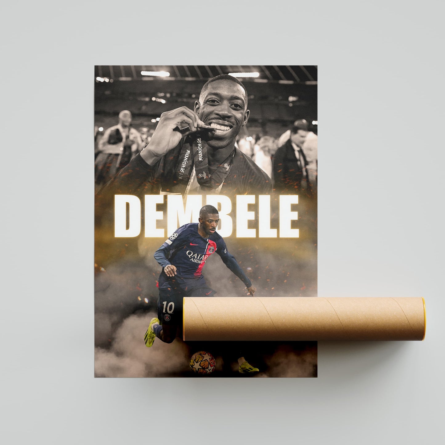 Ousmane Dembele PSG Football Poster