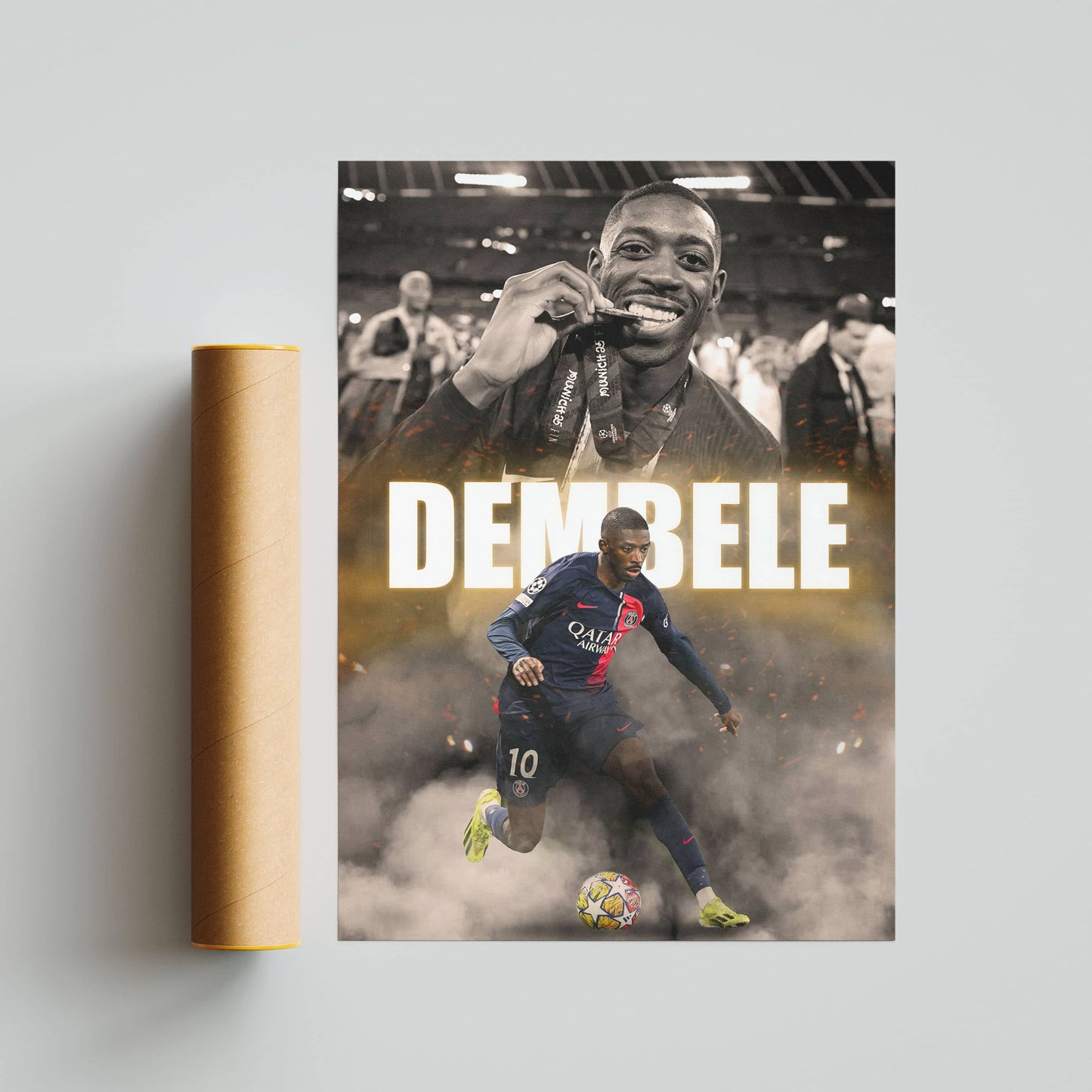 Ousmane Dembele PSG Football Poster