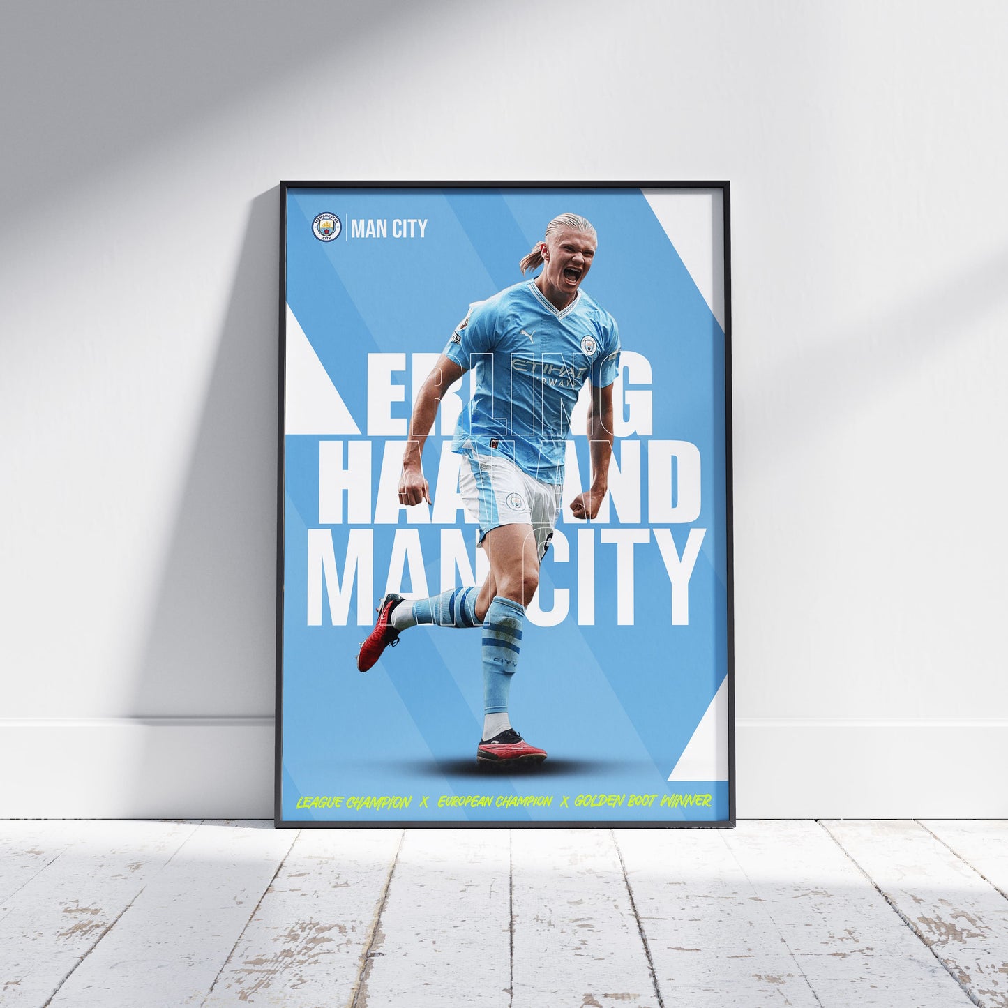 Erling Haaland Manchester City Football Poster - FootballCorner