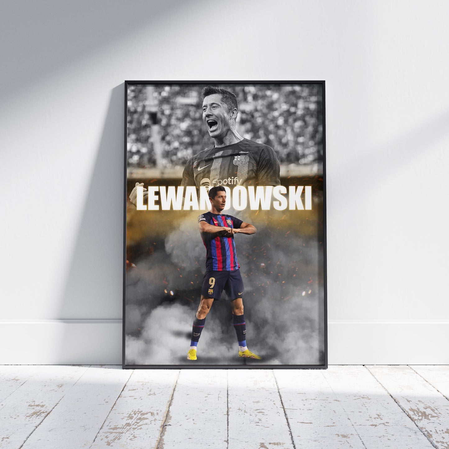 Robert Lewandowski Barcelona Football Poster - FootballCorner