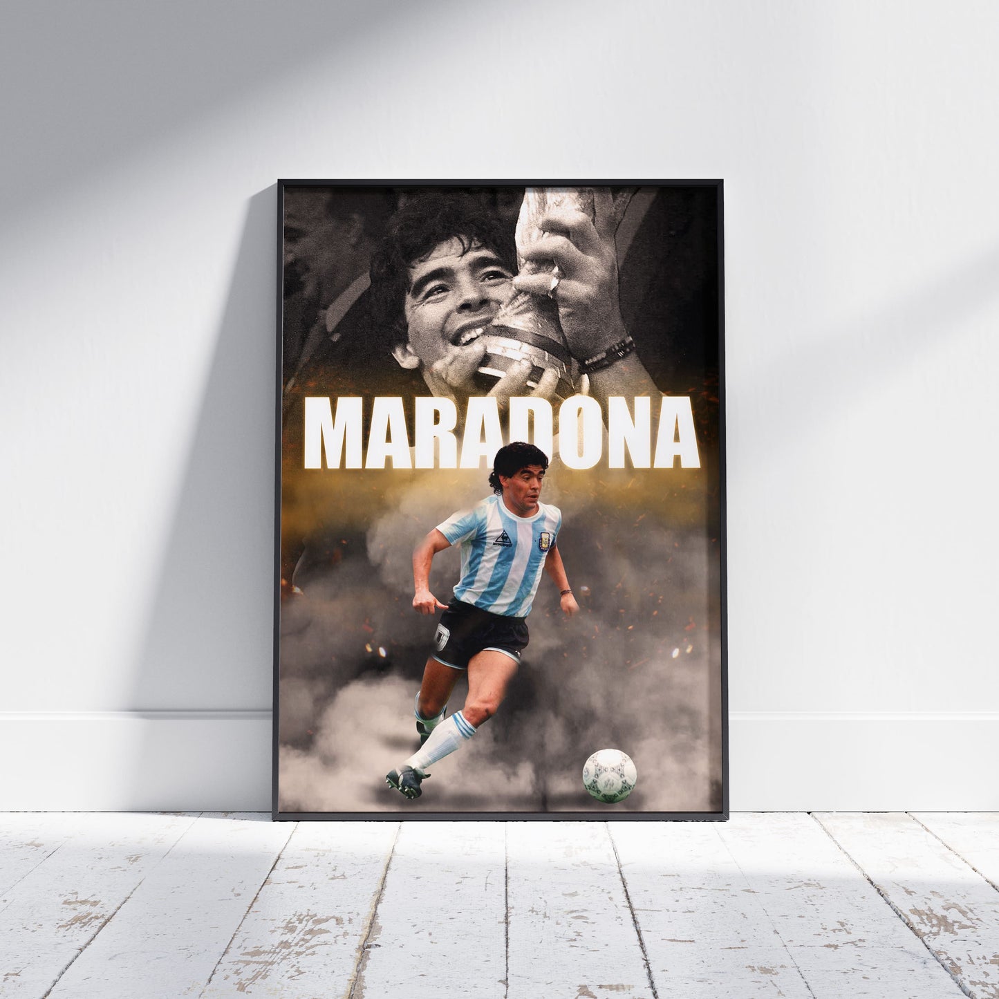 Diego Maradona Football Poster - FootballCorner