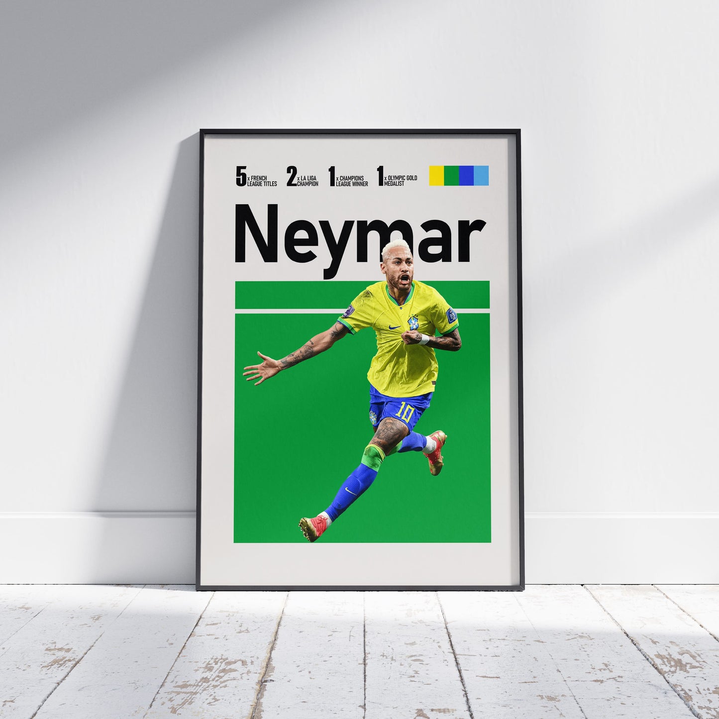 Neymar Junior Brazil Football Poster - FootballCorner