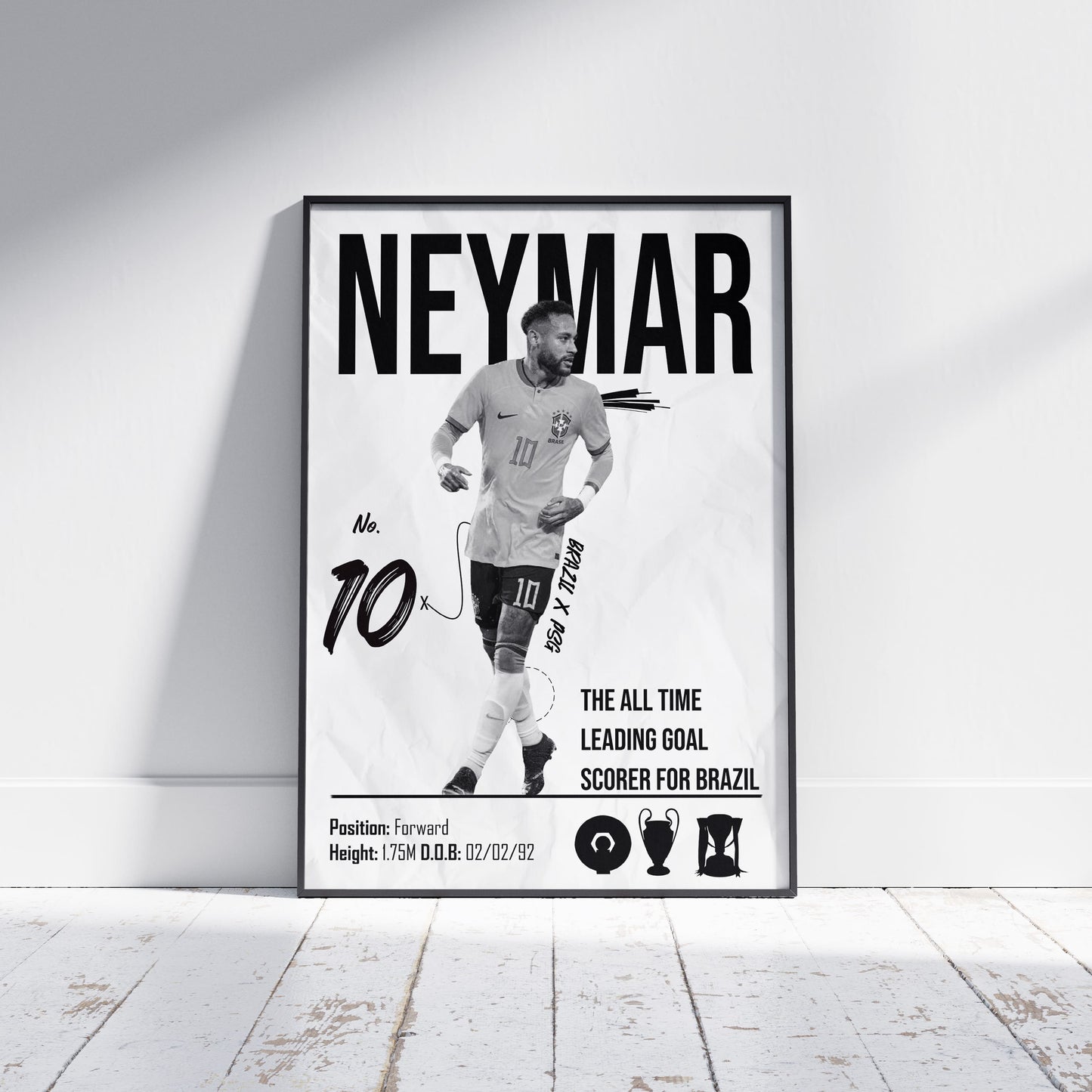 Neymar Brazil Football Poster - FootballCorner