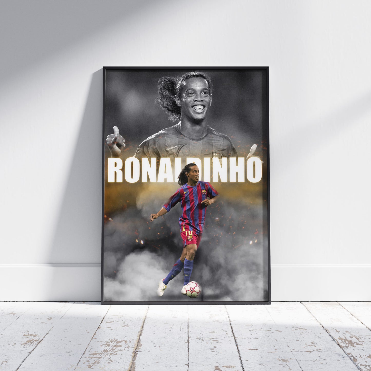 Ronaldinho Barcelona Football Poster - FootballCorner