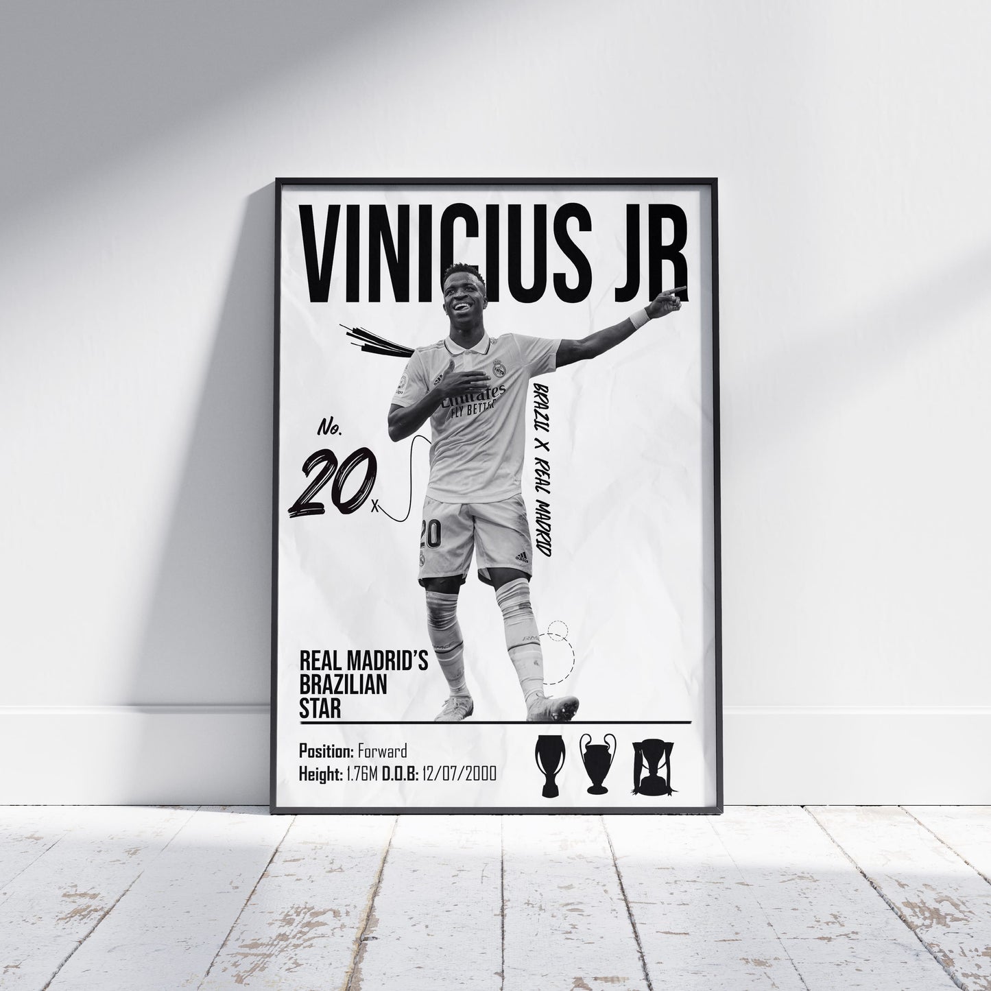 Vinicius Jr Real Madrid Football Poster - FootballCorner