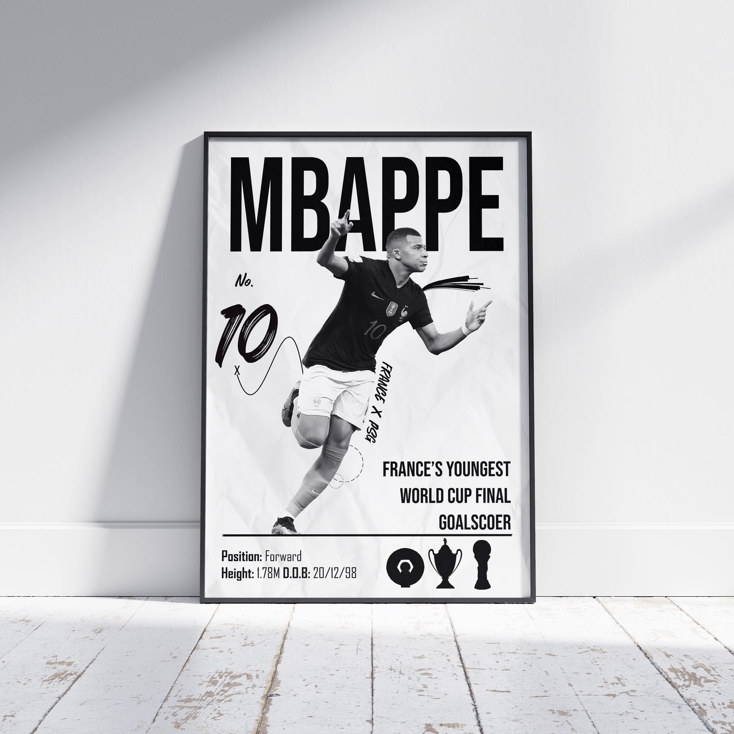 Kylian Mbappe Football Poster - FootballCorner