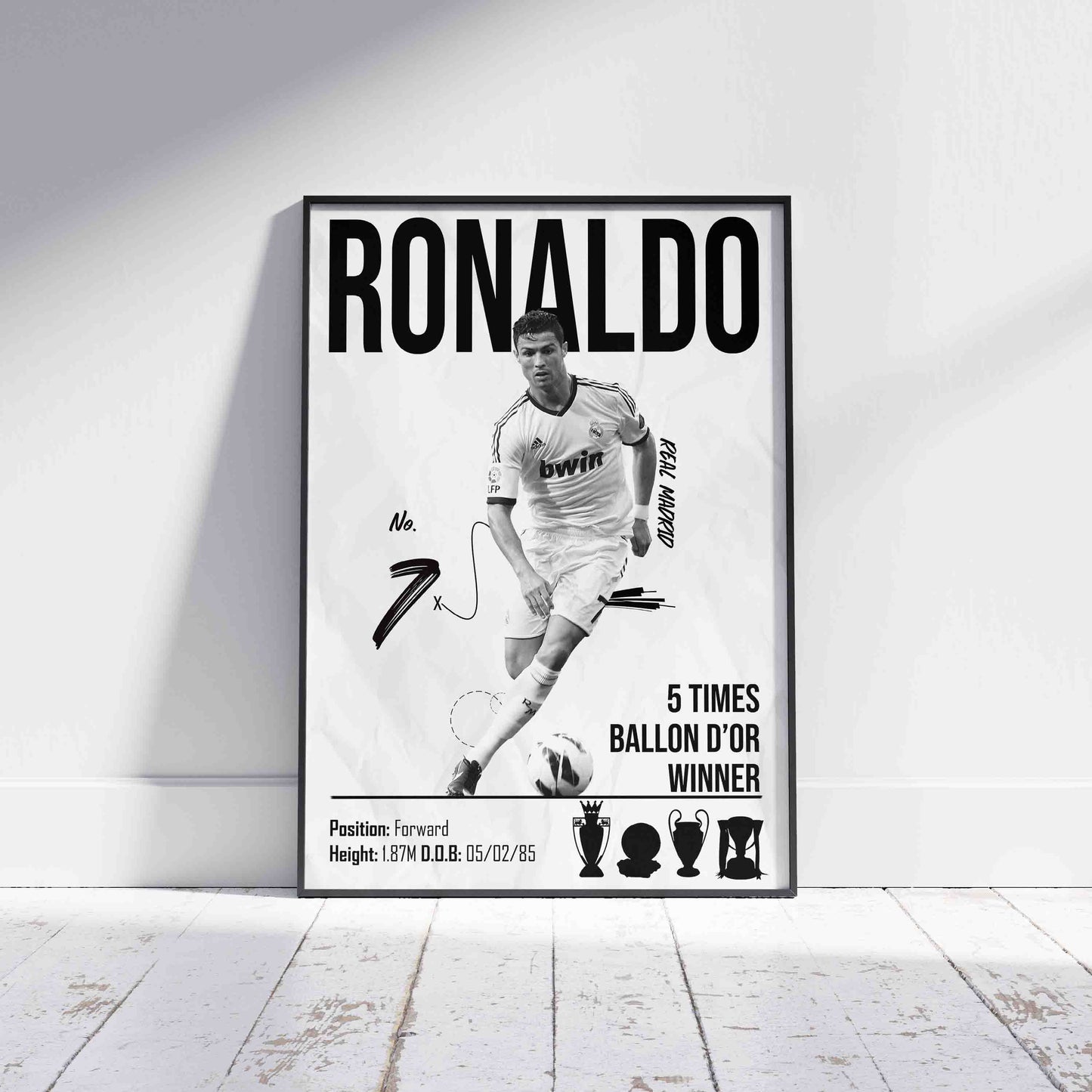 Cristiano Ronaldo Real Madrid Football Poster - FootballCorner