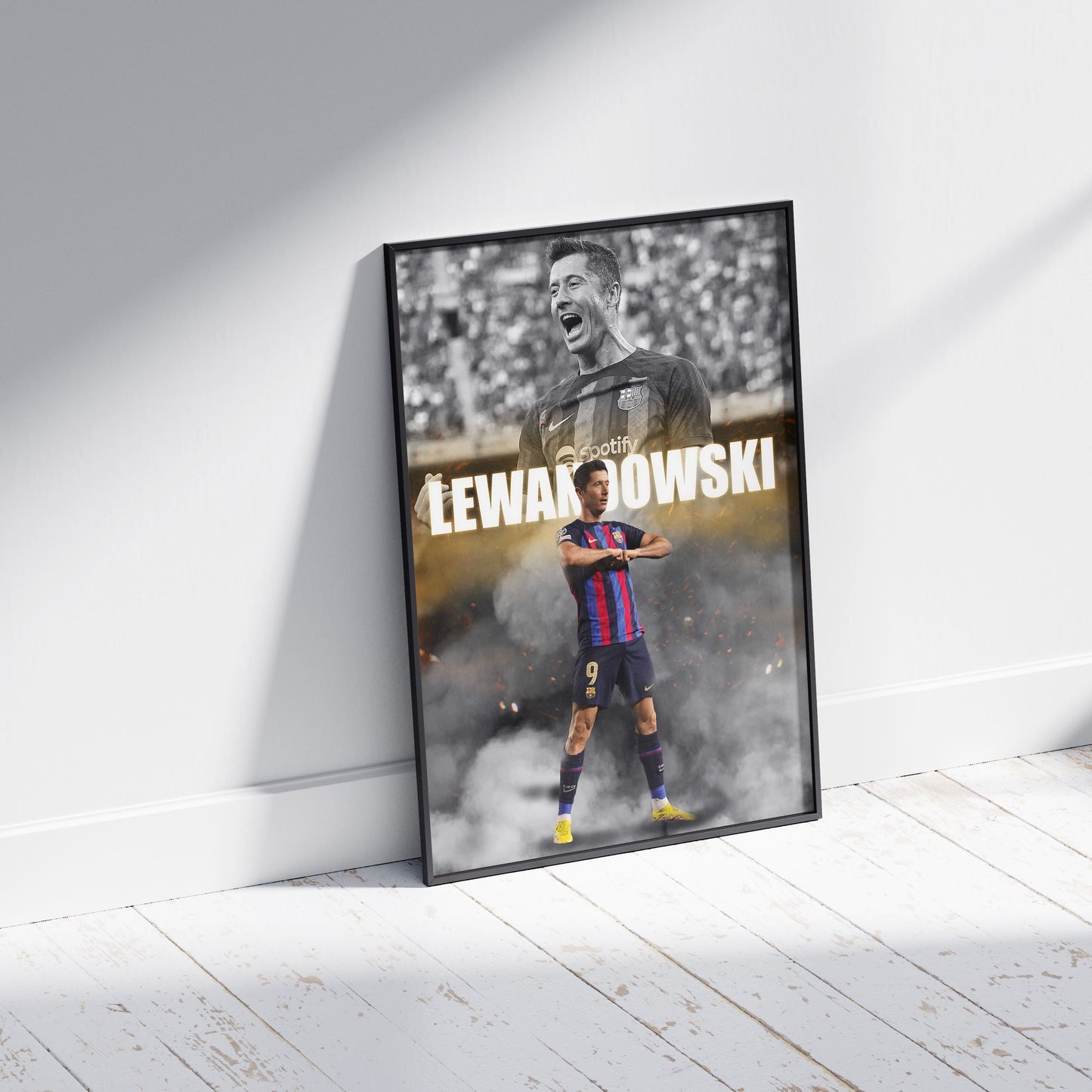 Robert Lewandowski Barcelona Football Poster - FootballCorner