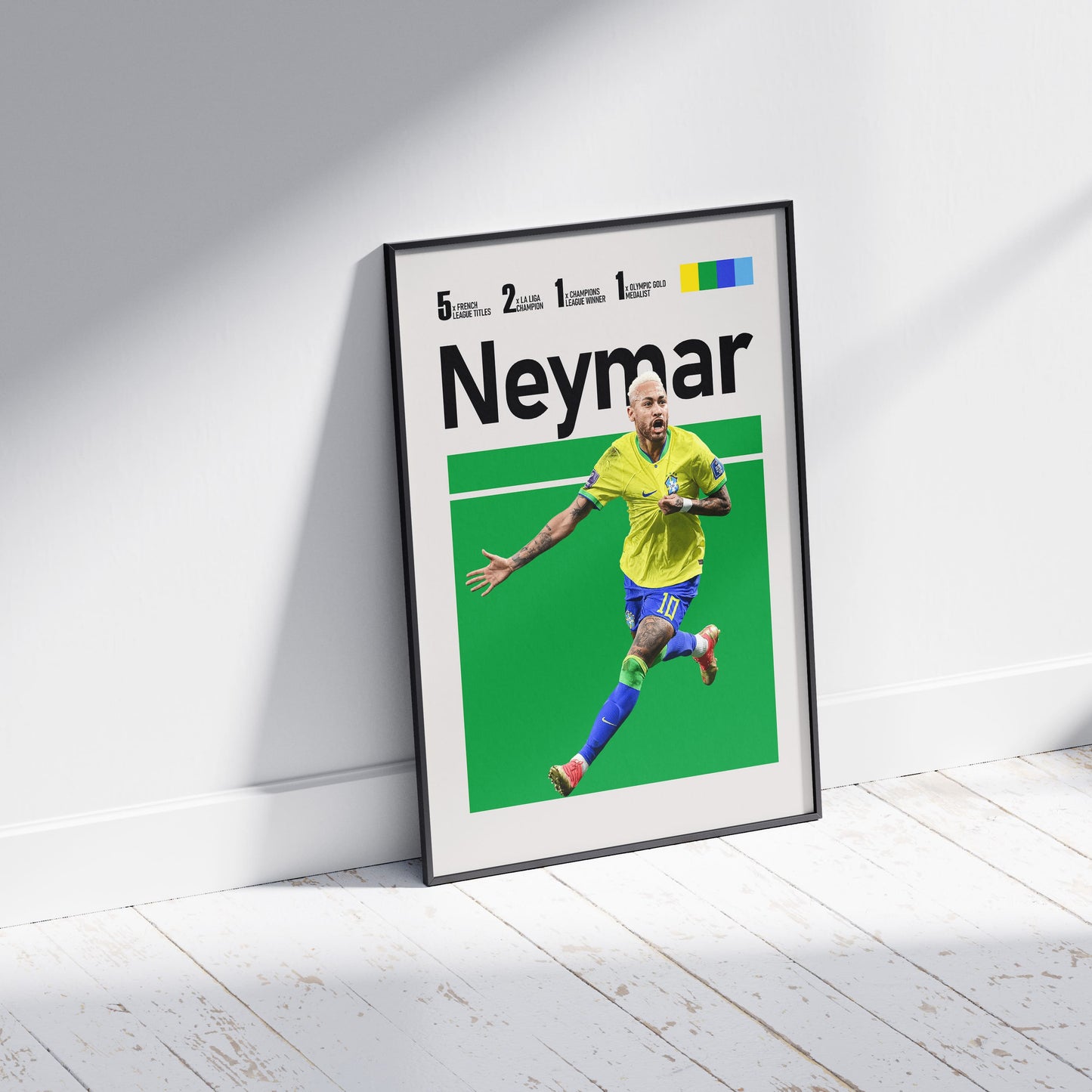 Neymar Junior Brazil Football Poster - FootballCorner