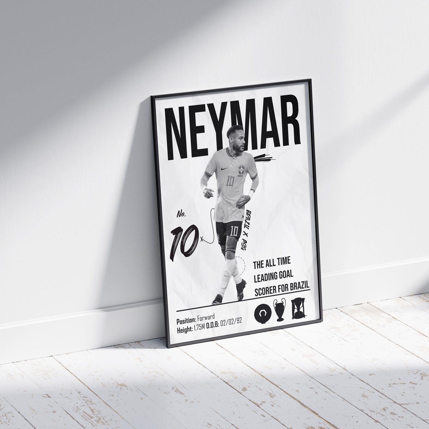 Neymar Brazil Football Poster - FootballCorner