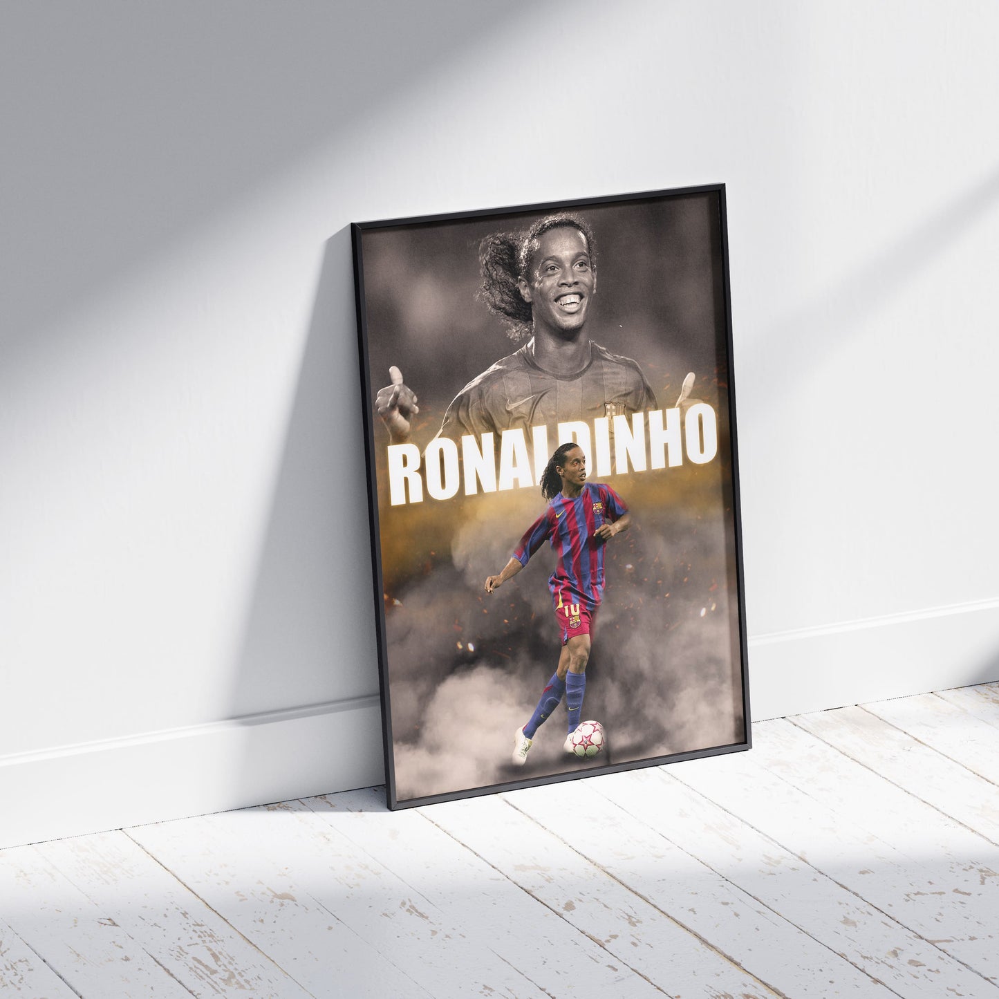 Ronaldinho Barcelona Football Poster - FootballCorner