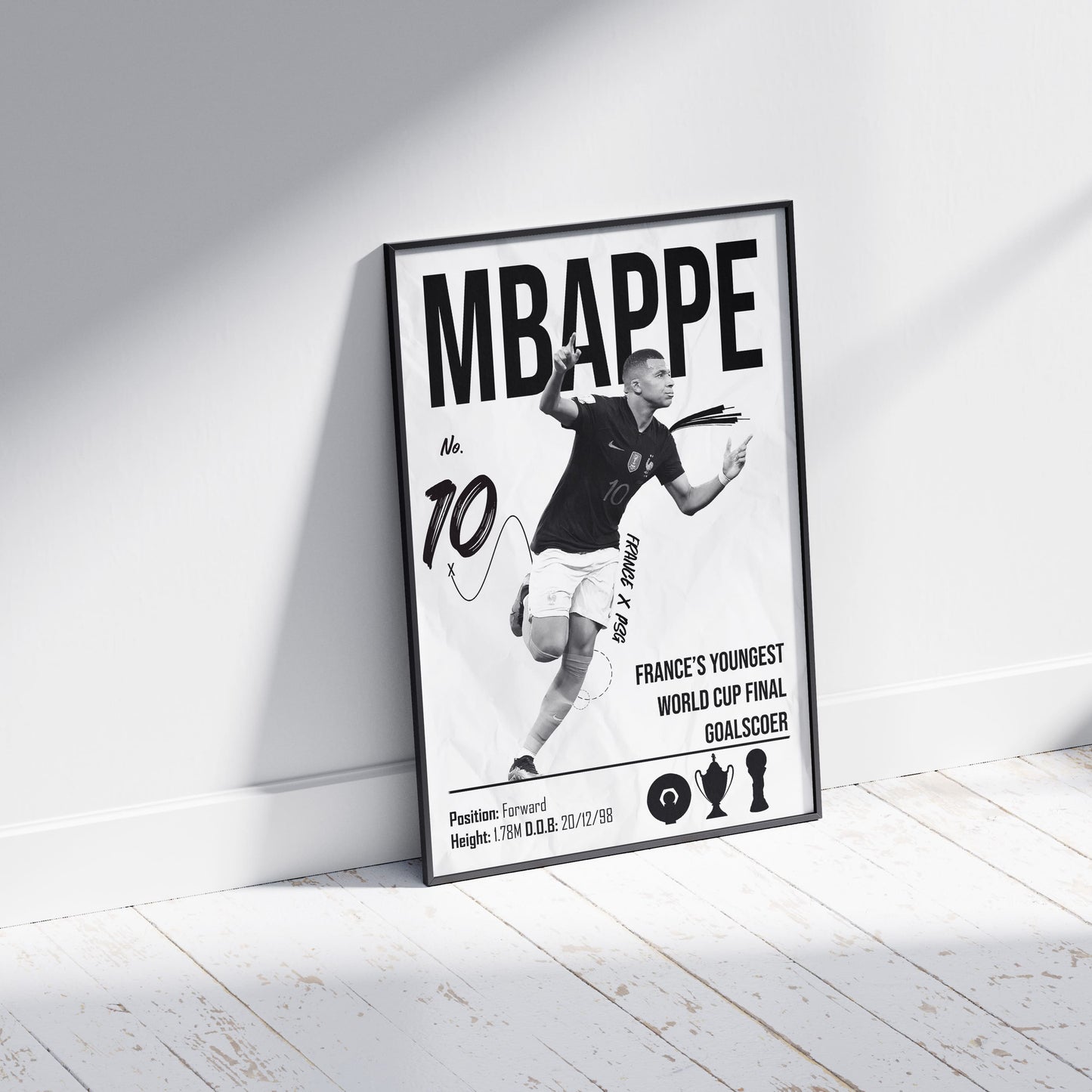 Kylian Mbappe Football Poster - FootballCorner