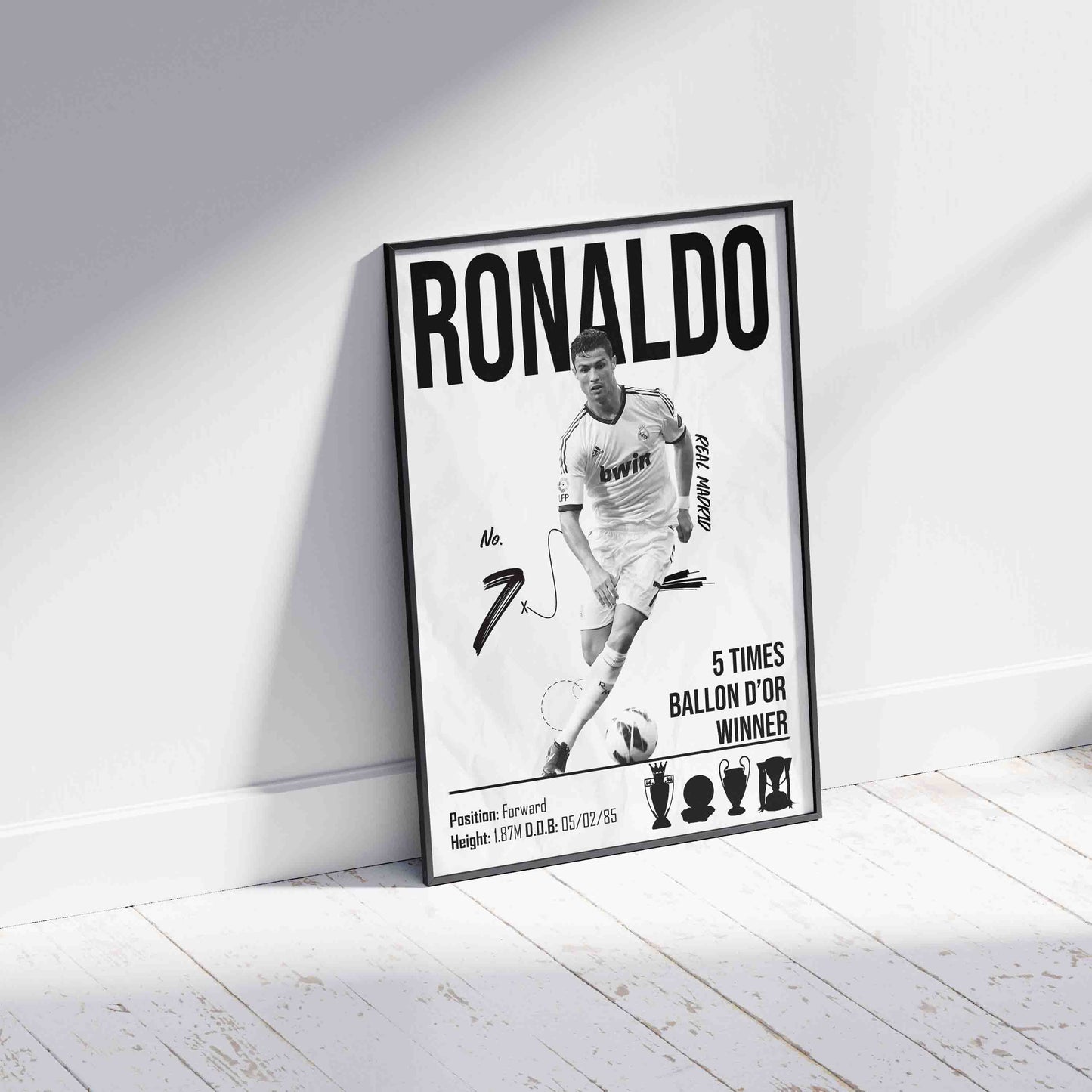 Cristiano Ronaldo Real Madrid Football Poster - FootballCorner