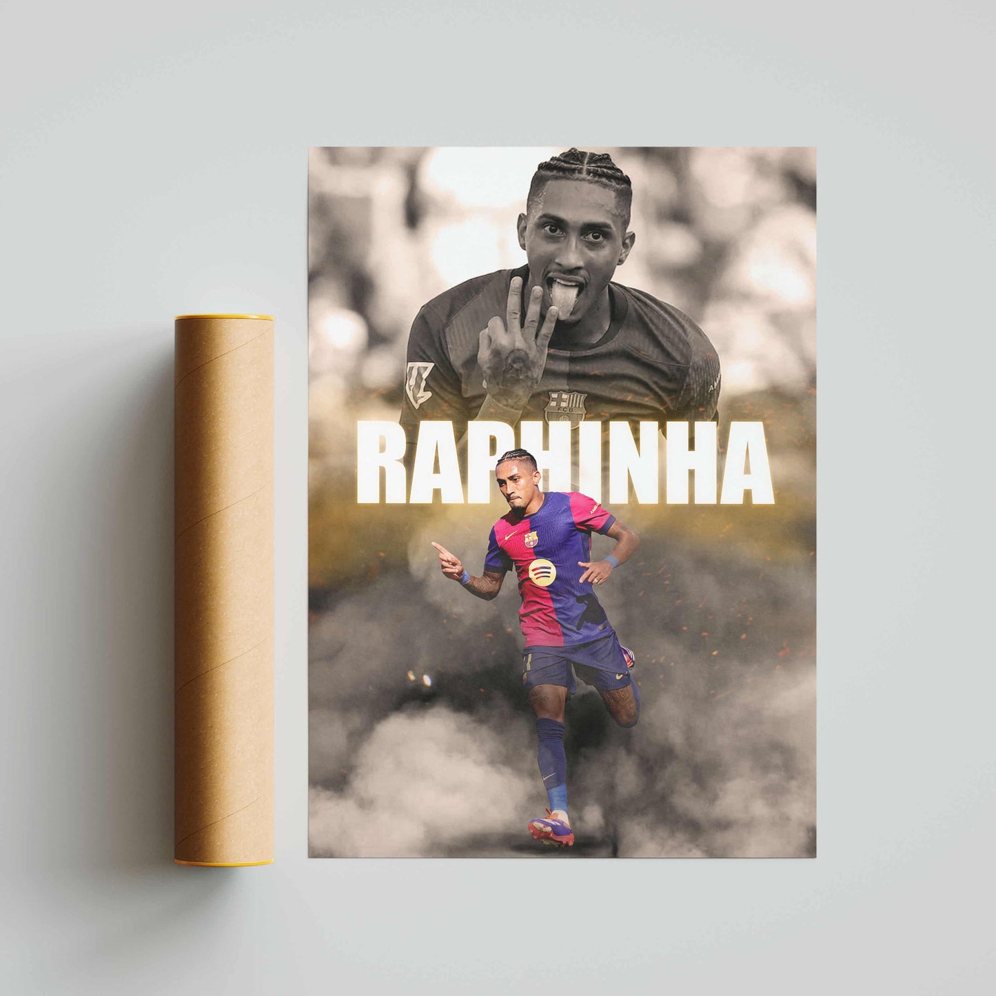 Raphinha FC Barcelona Football Poster - FootballCorner