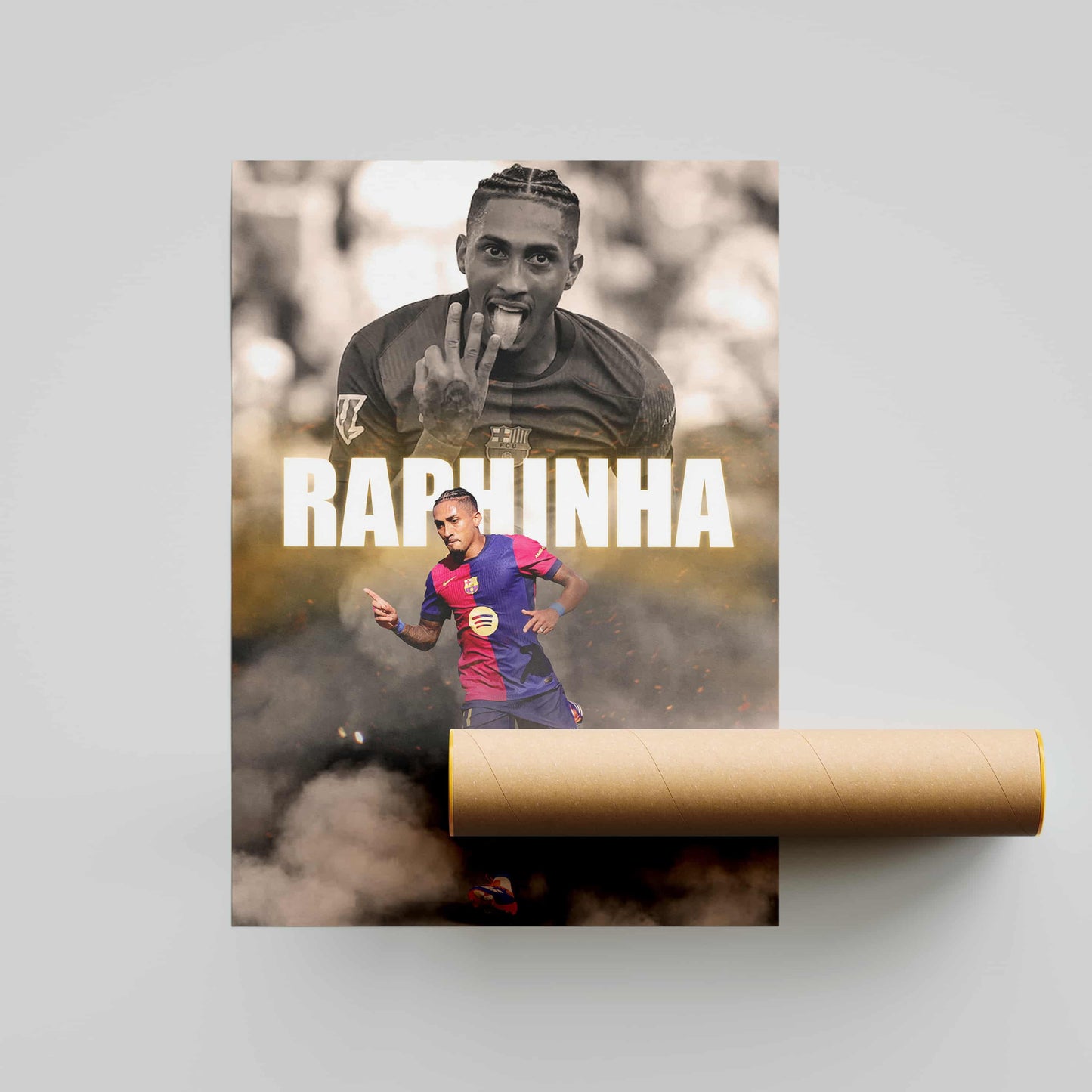Raphinha FC Barcelona Football Poster - FootballCorner
