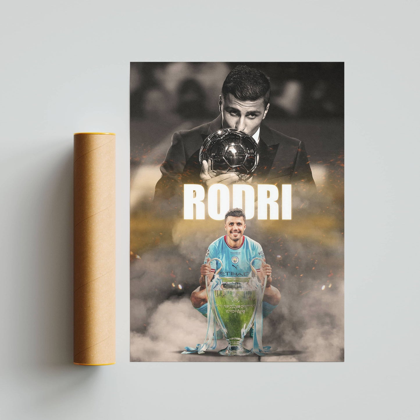Rodri Manchester City Football Poster - FootballCorner