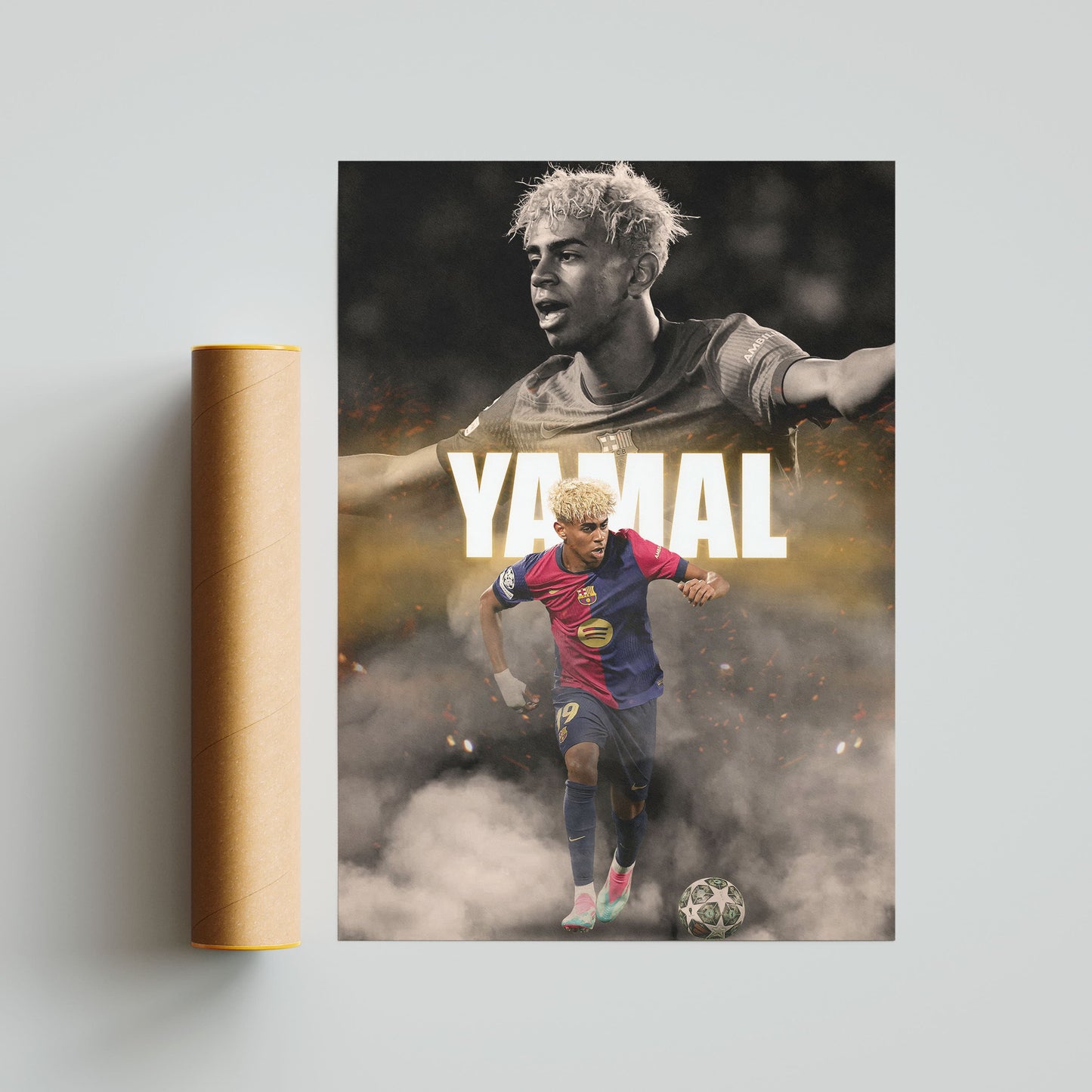 Lamine Yamal FC Barcelona Football Poster