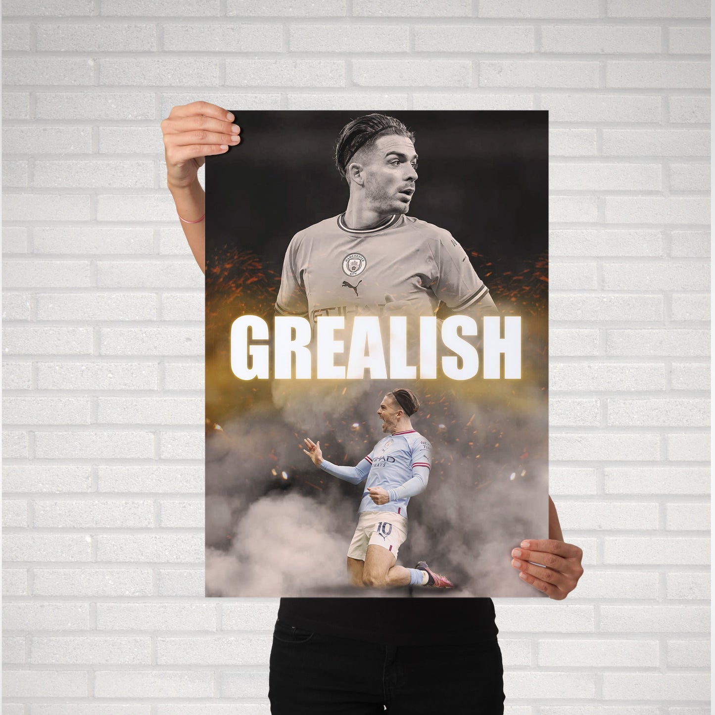 Jack Grealish Man City Football Poster - FootballCorner