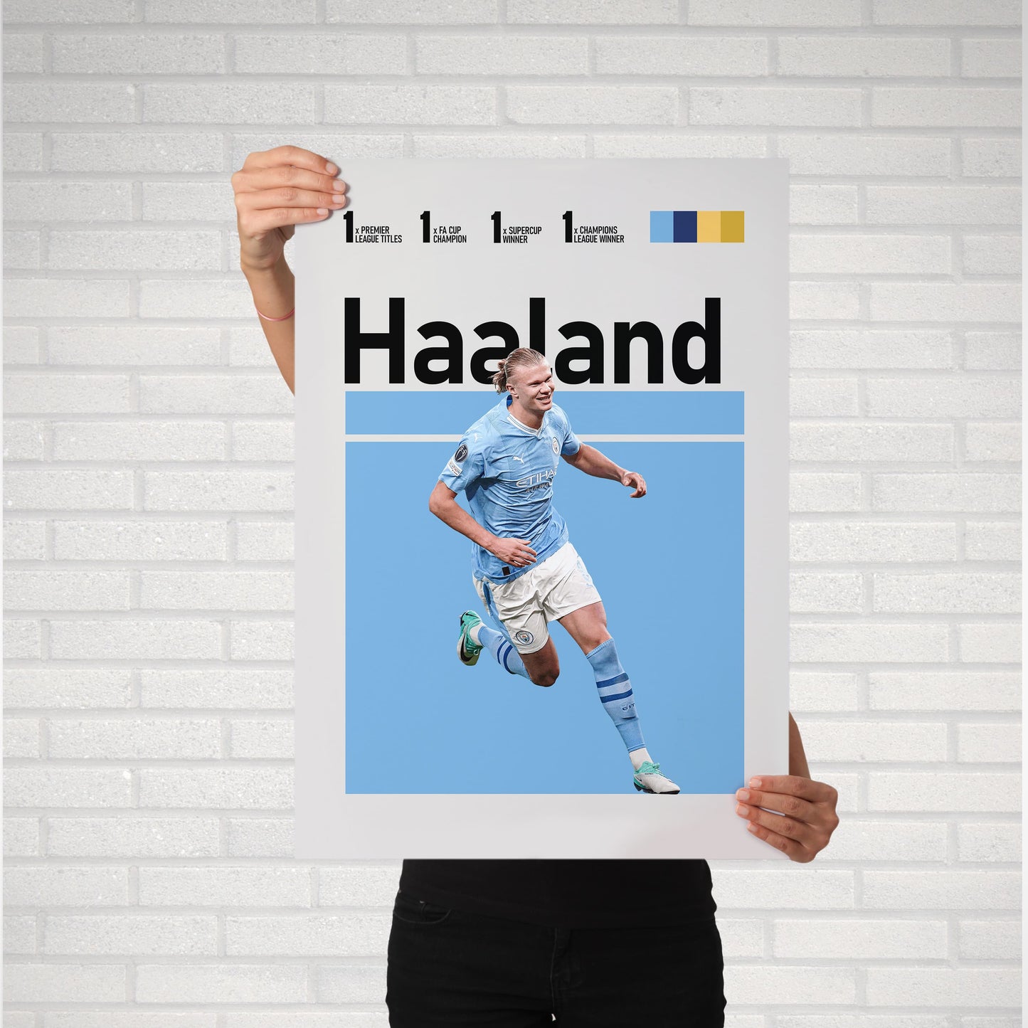 Haaland Manchester City Football Poster - FootballCorner
