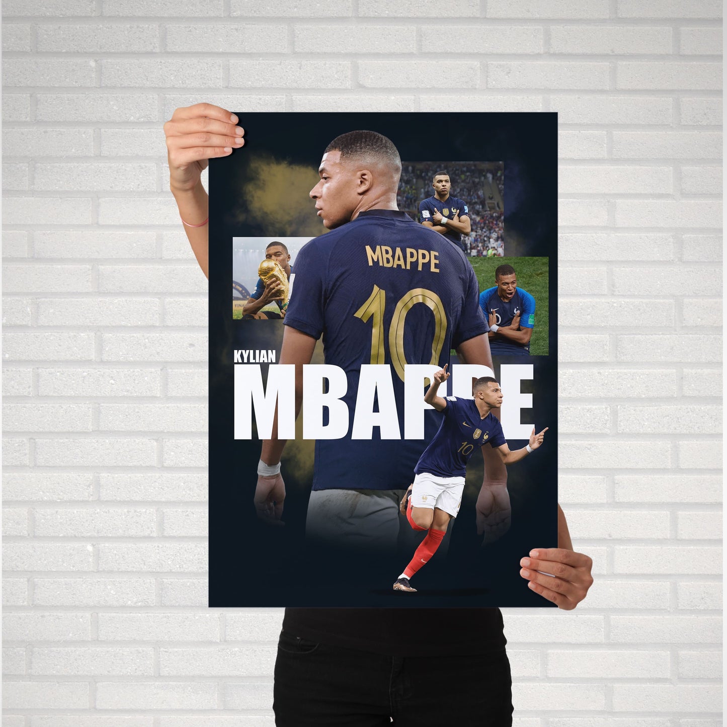 Kylian Mbappe France Football Poster - FootballCorner