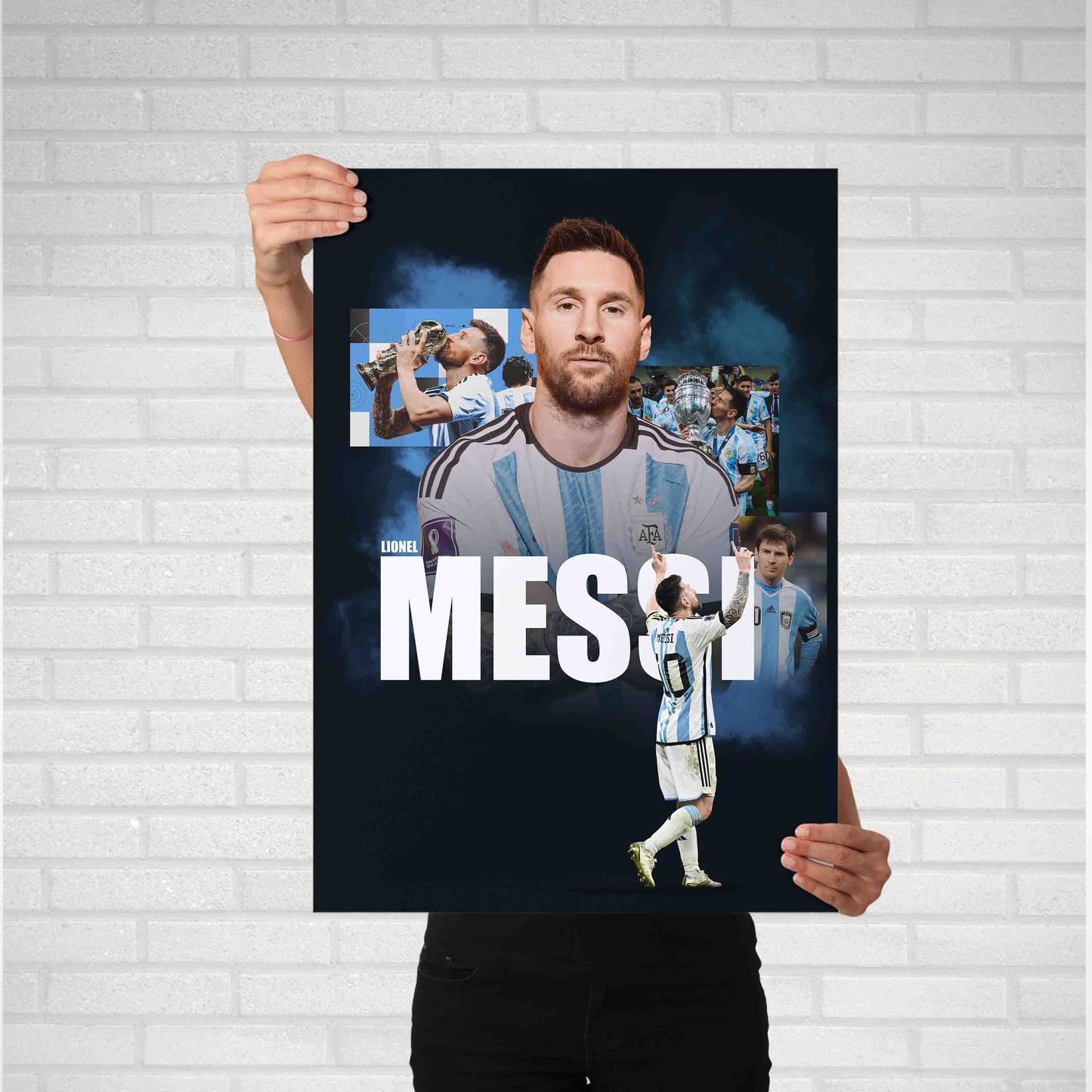 Lionel Messi Argentina Football Poster - FootballCorner