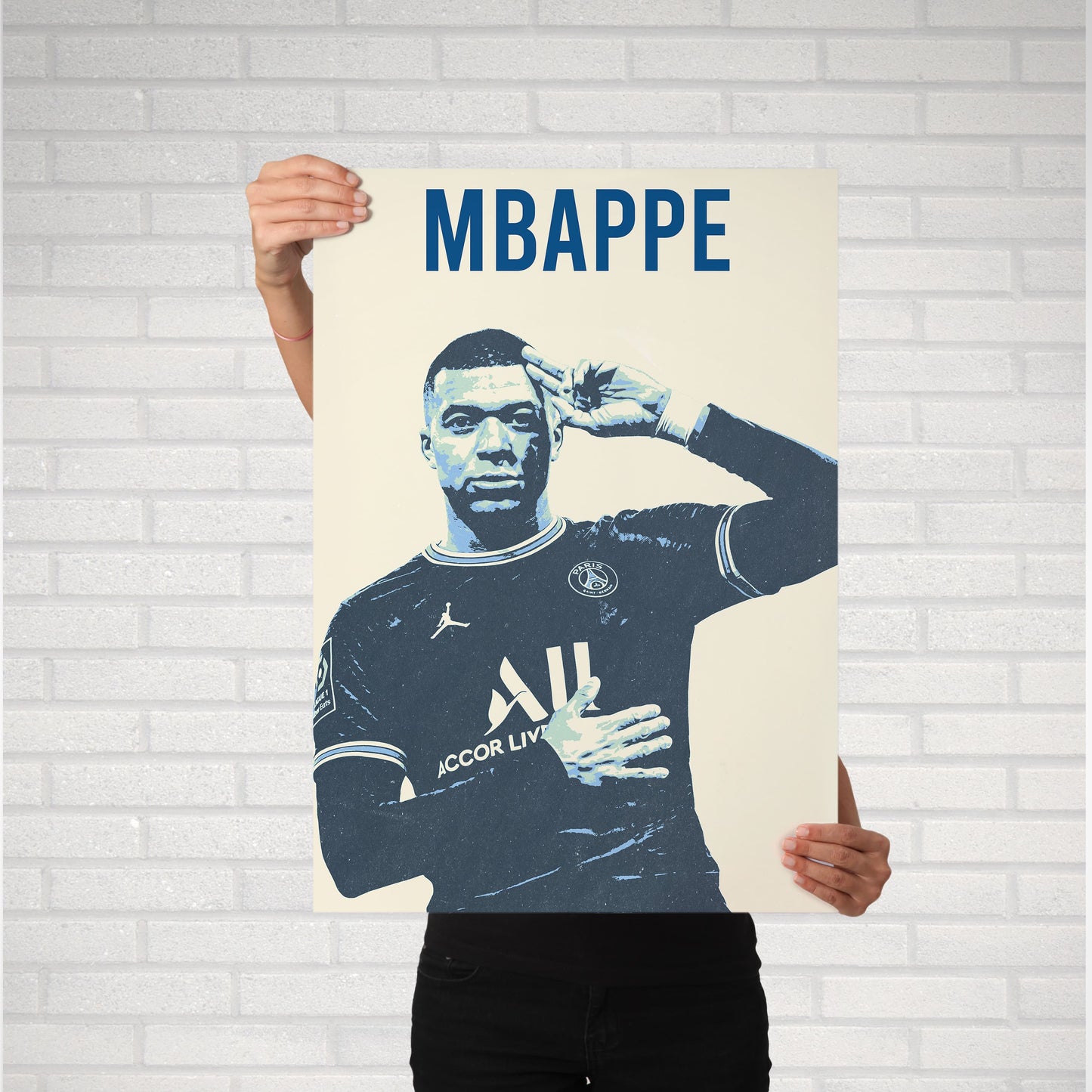 Kylian Mbappe PSG Pop Art Football Poster - FootballCorner