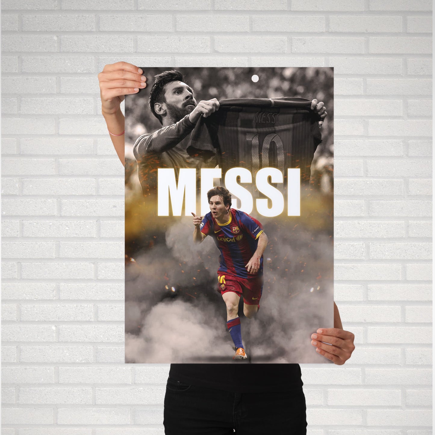 Lionel Messi Barcelona Football Poster - FootballCorner