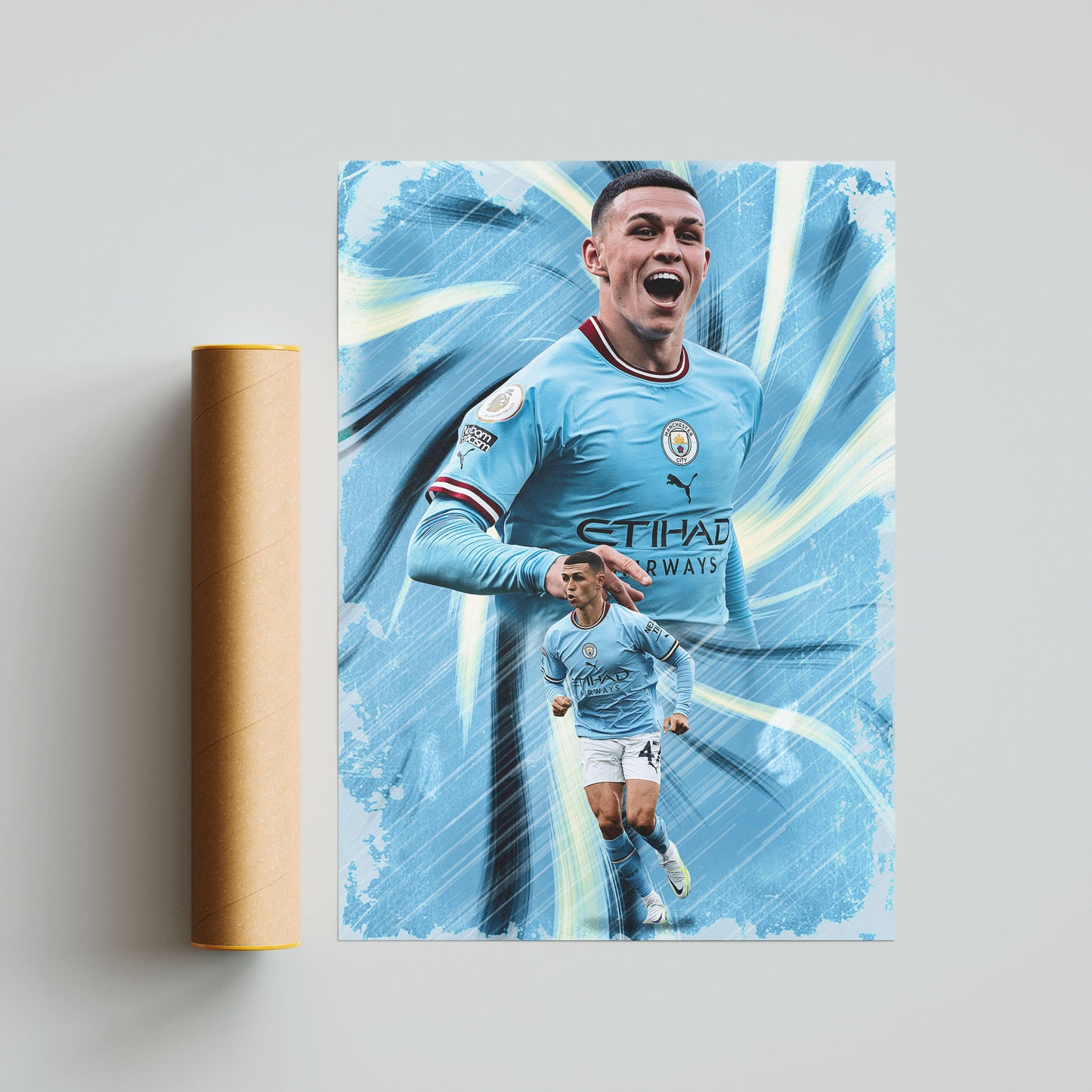 Phil Foden Man City Football Poster - FootballCorner