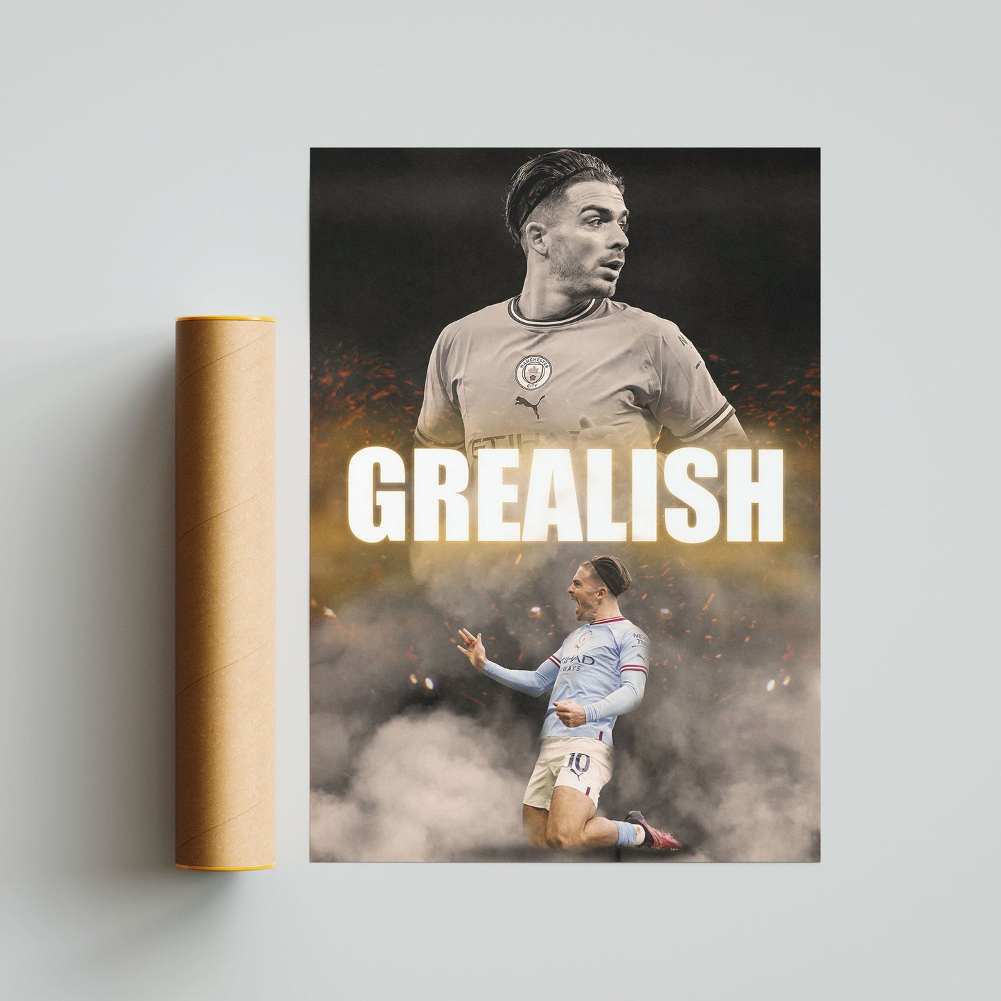 Jack Grealish Man City Football Poster - FootballCorner