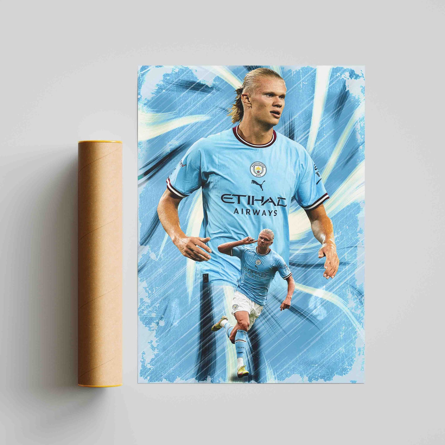 Erling Haaland Man City Football Poster - FootballCorner
