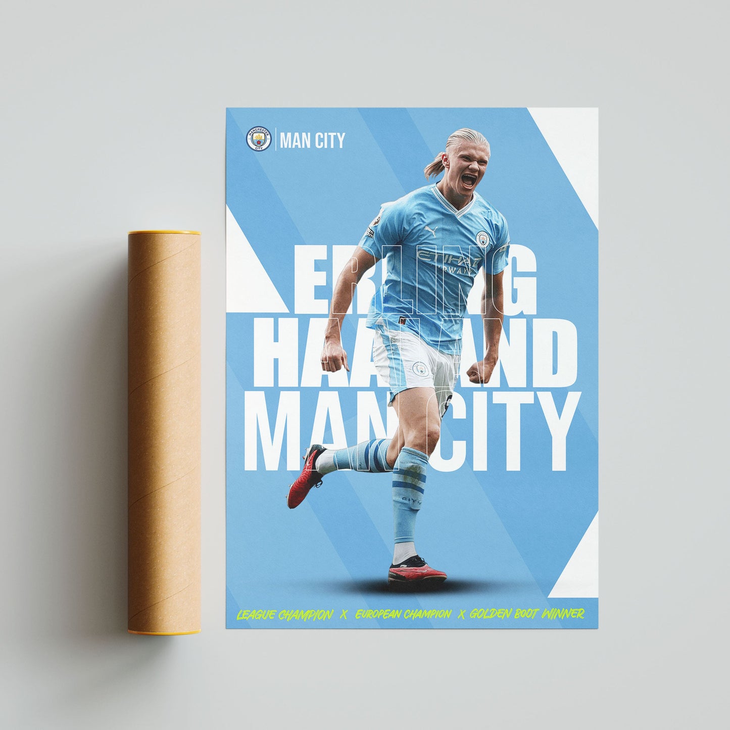 Erling Haaland Manchester City Football Poster - FootballCorner