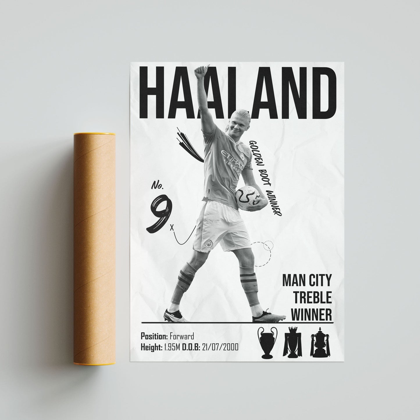 Erling Haaland Football Poster - FootballCorner