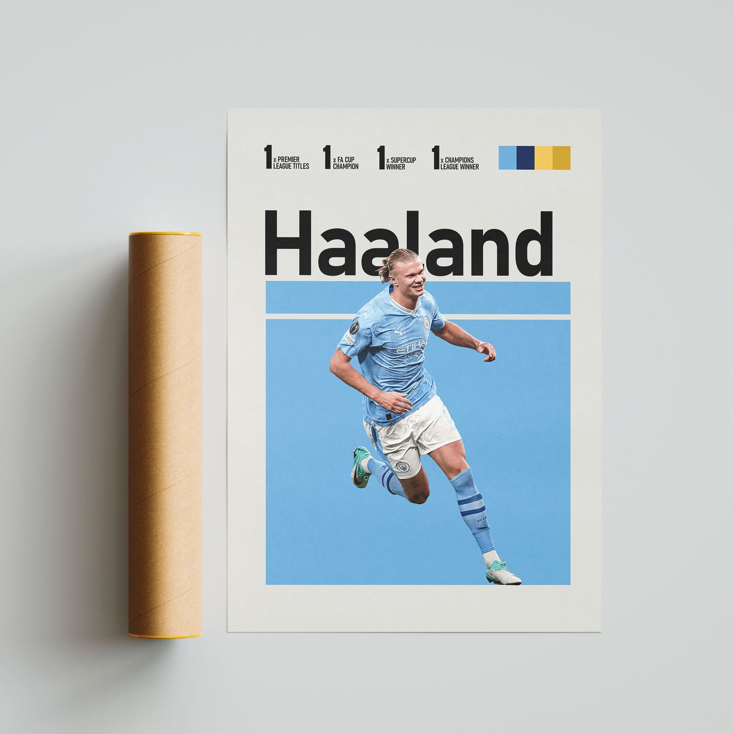 Haaland Manchester City Football Poster - FootballCorner