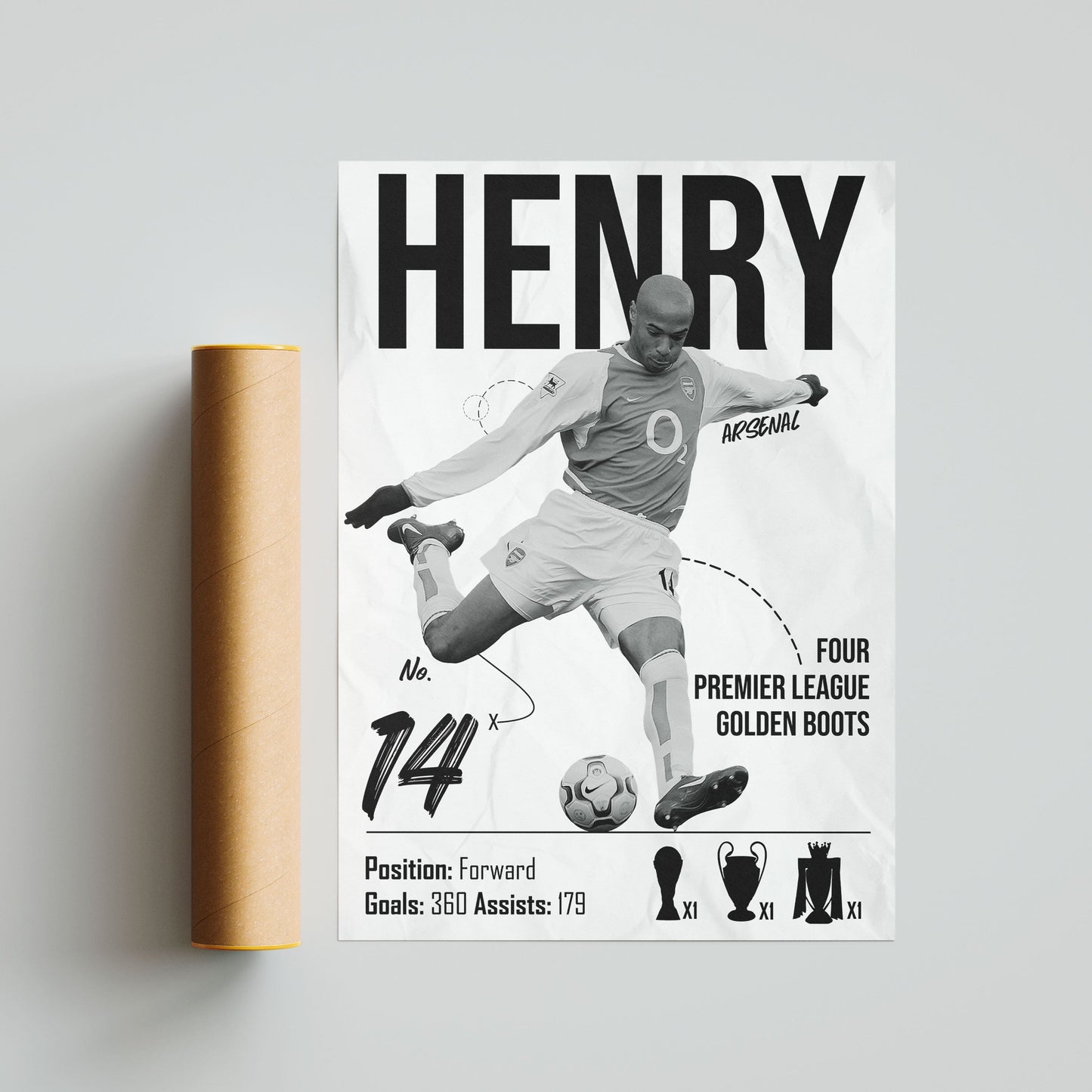 Thierry Henry Arsenal Football Poster - FootballCorner