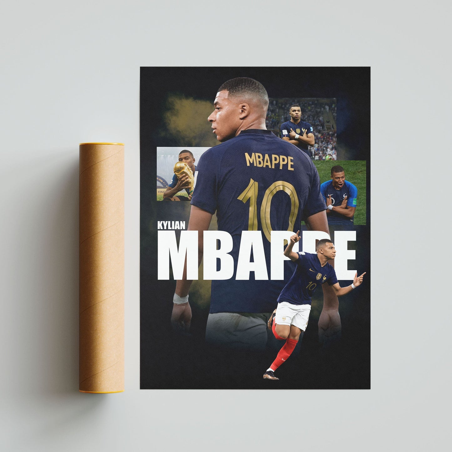 Kylian Mbappe France Football Poster - FootballCorner