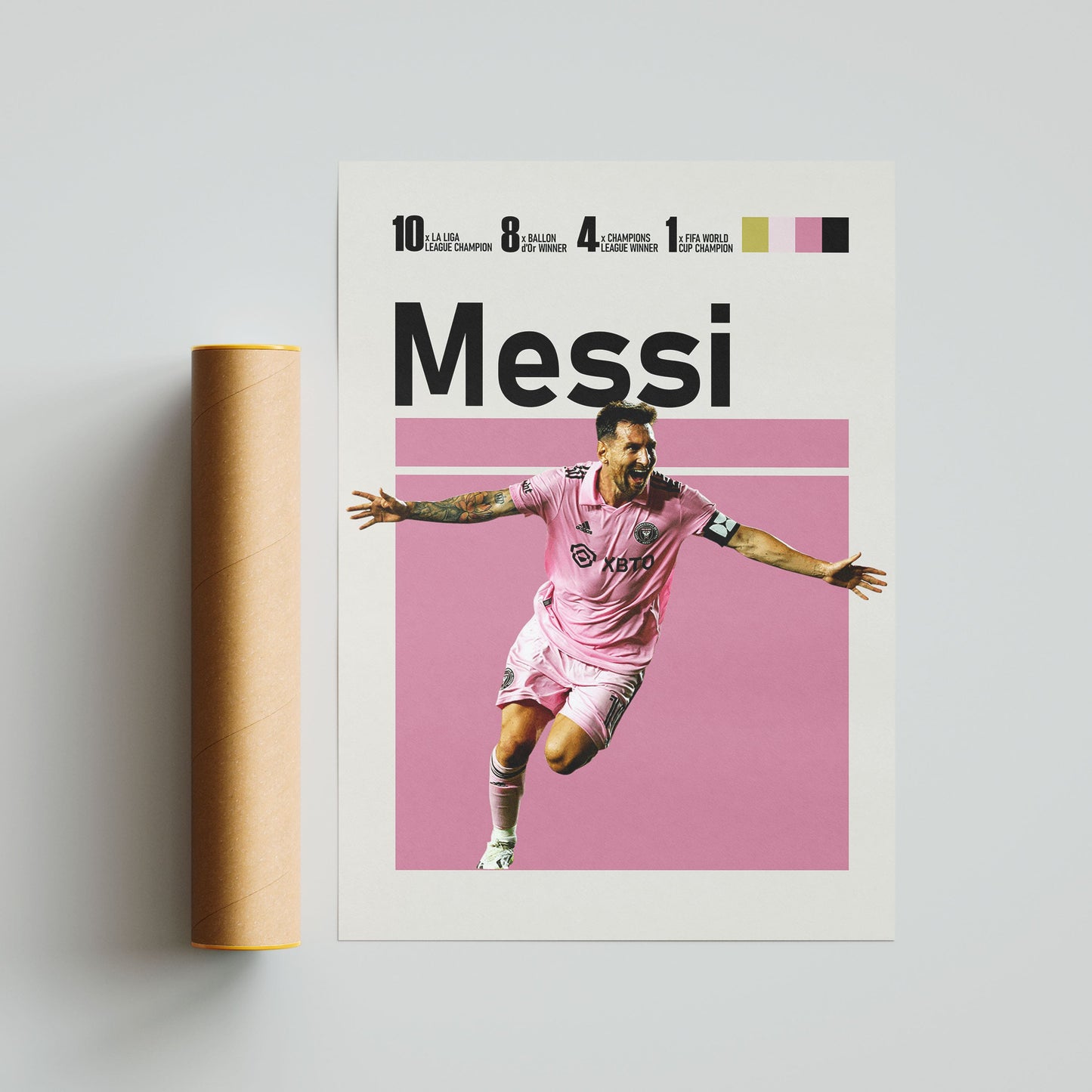 Lionel Messi Inter Miami FC Football Poster - FootballCorner