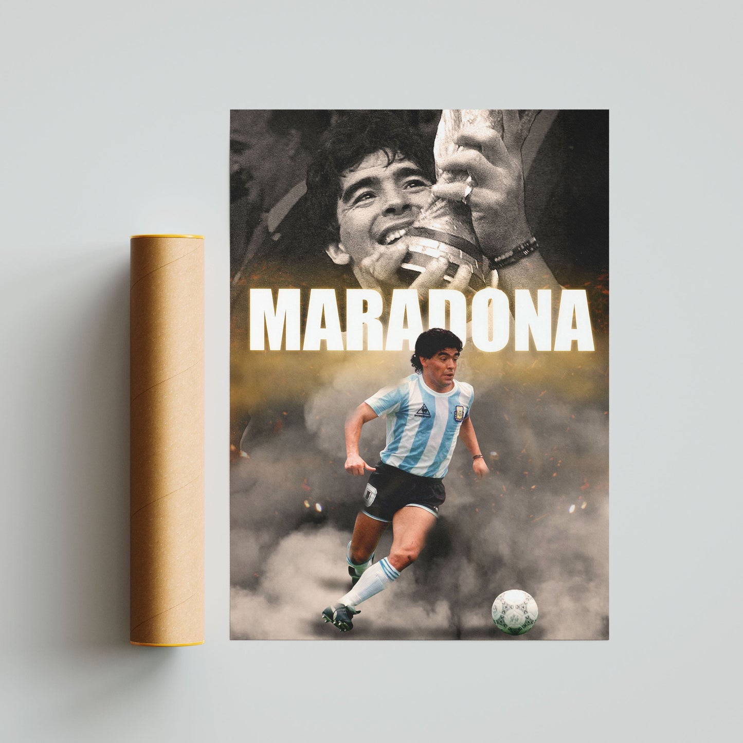 Diego Maradona Football Poster - FootballCorner