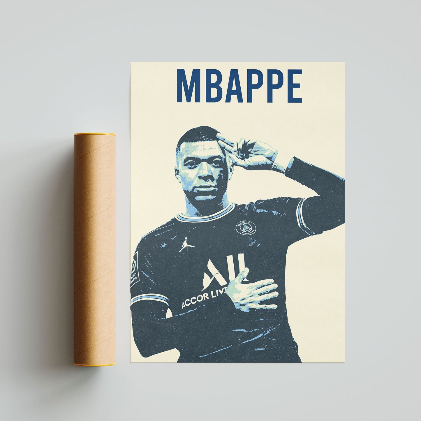 Kylian Mbappe PSG Pop Art Football Poster - FootballCorner