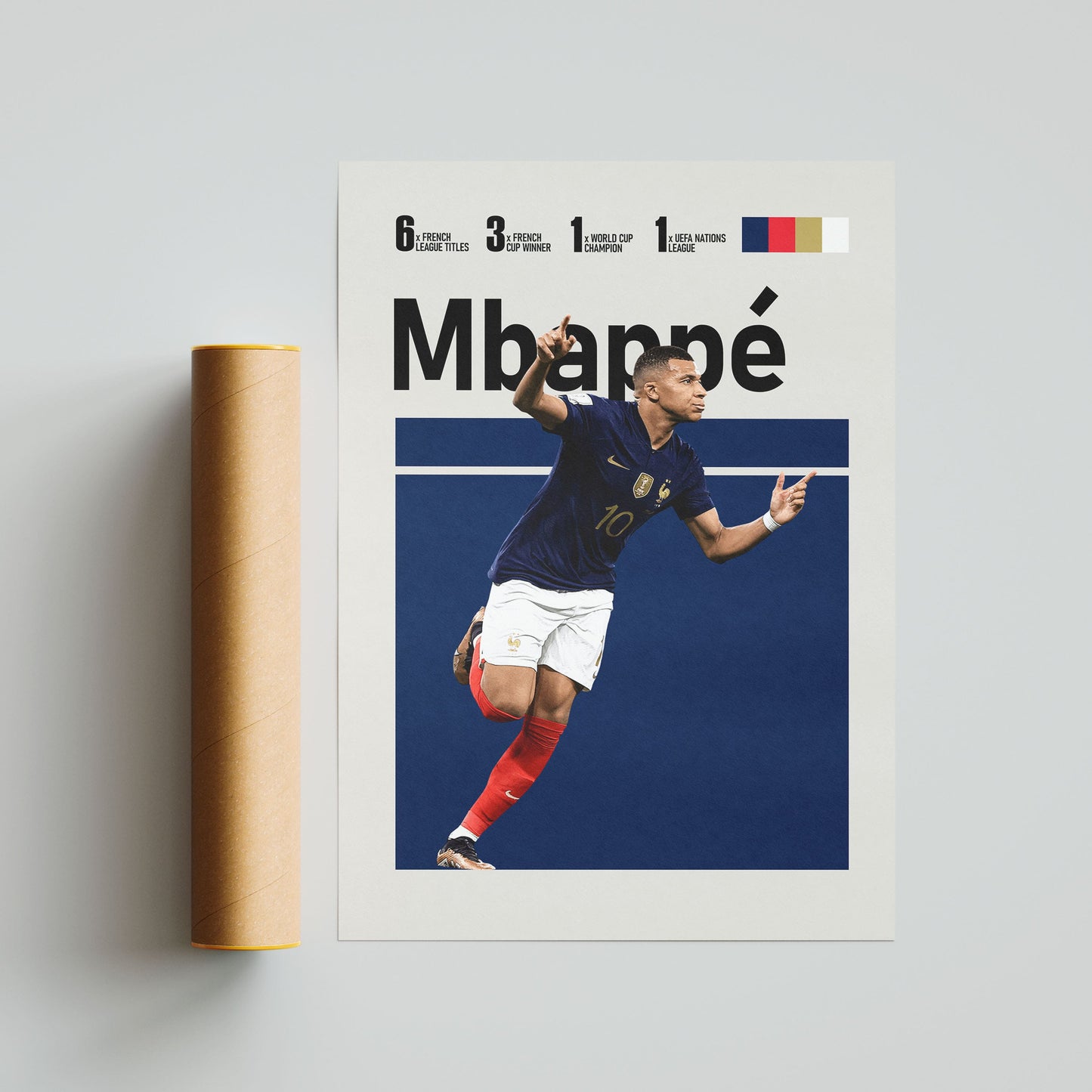 Kylian Mbappe Football Poster - FootballCorner