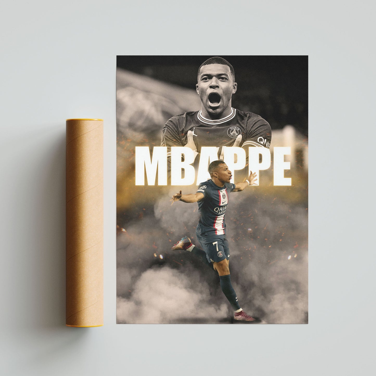 Kylian Mbappe PSG Football Poster - FootballCorner