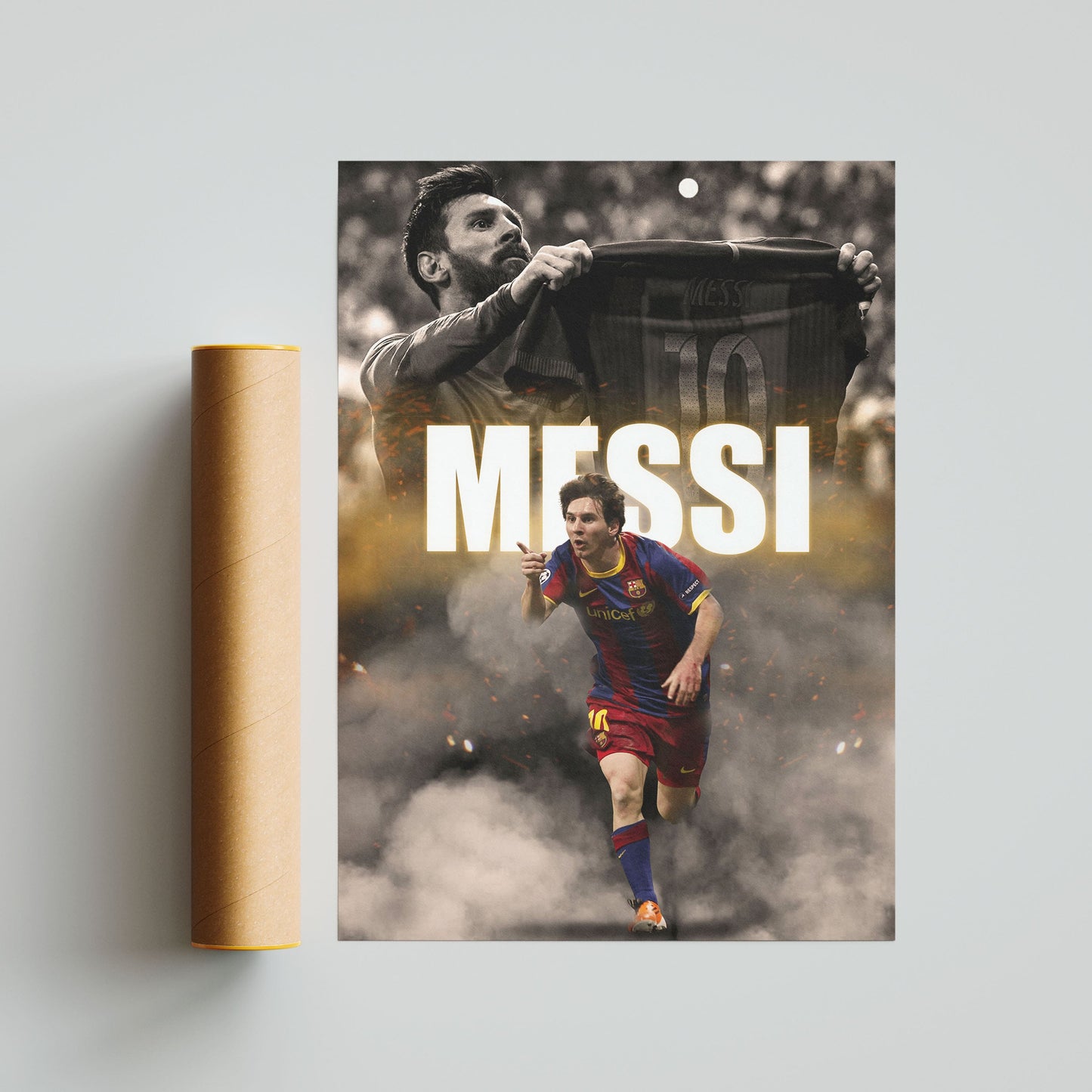 Lionel Messi Barcelona Football Poster - FootballCorner