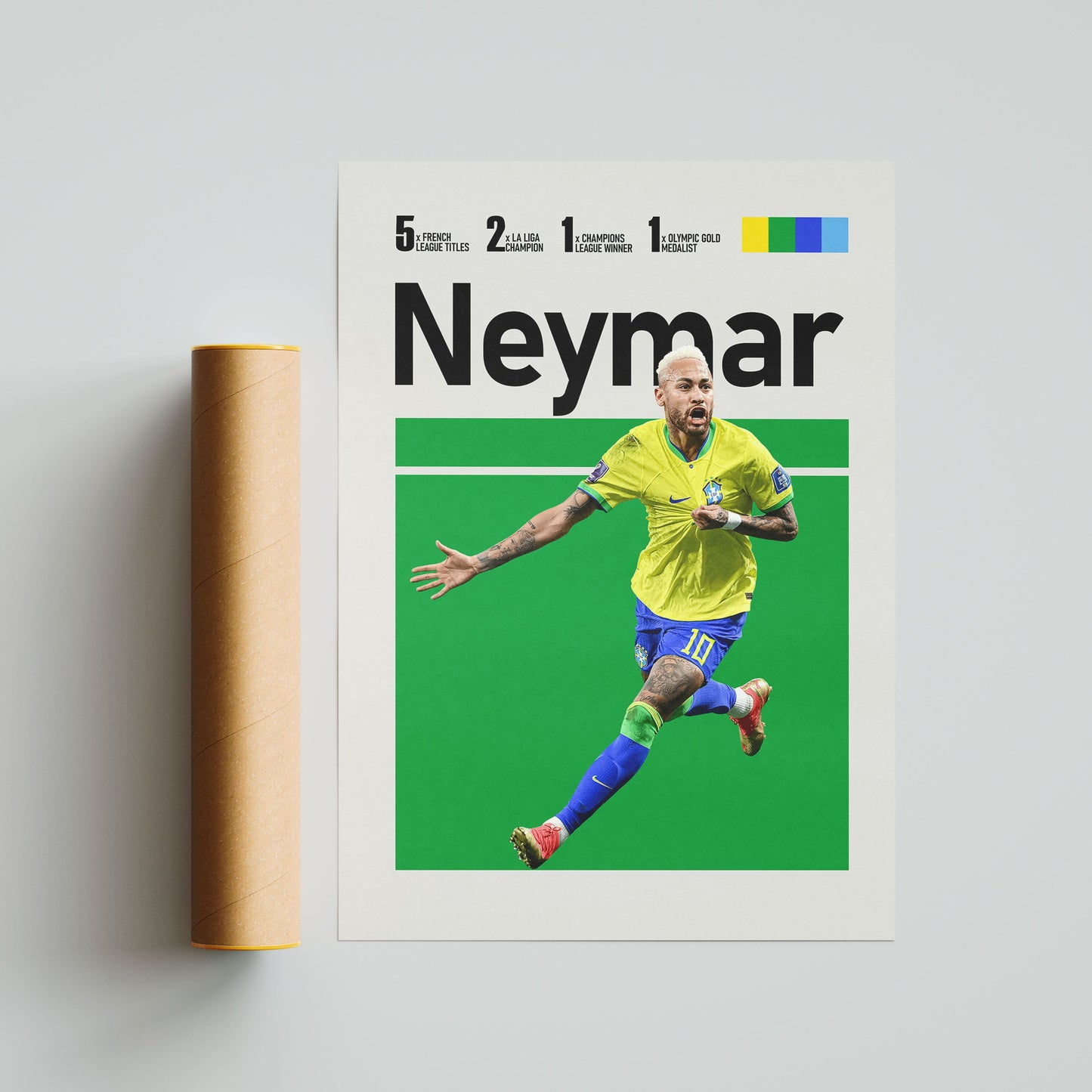 Neymar Junior Brazil Football Poster - FootballCorner