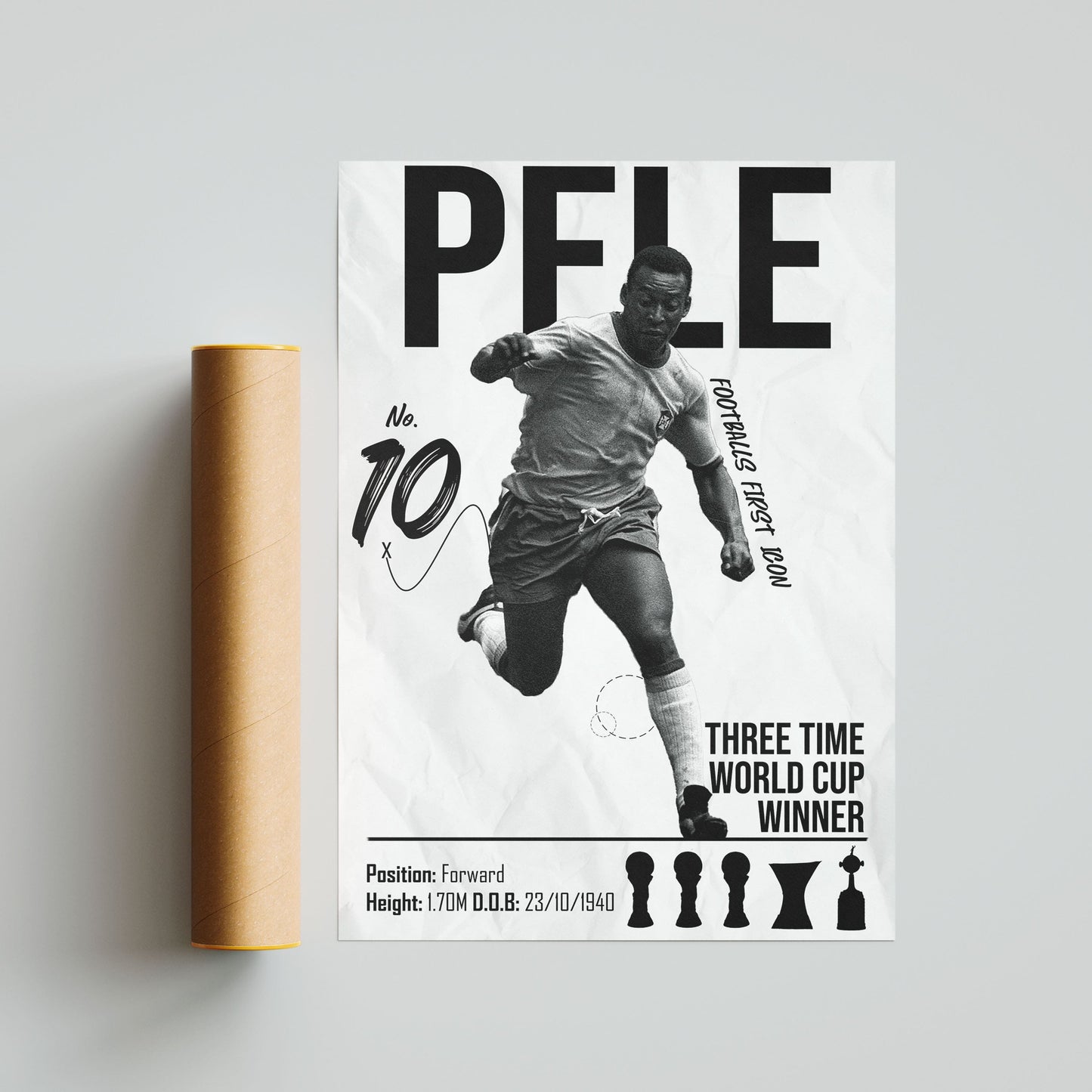 Pele Brazil Football Poster - FootballCorner