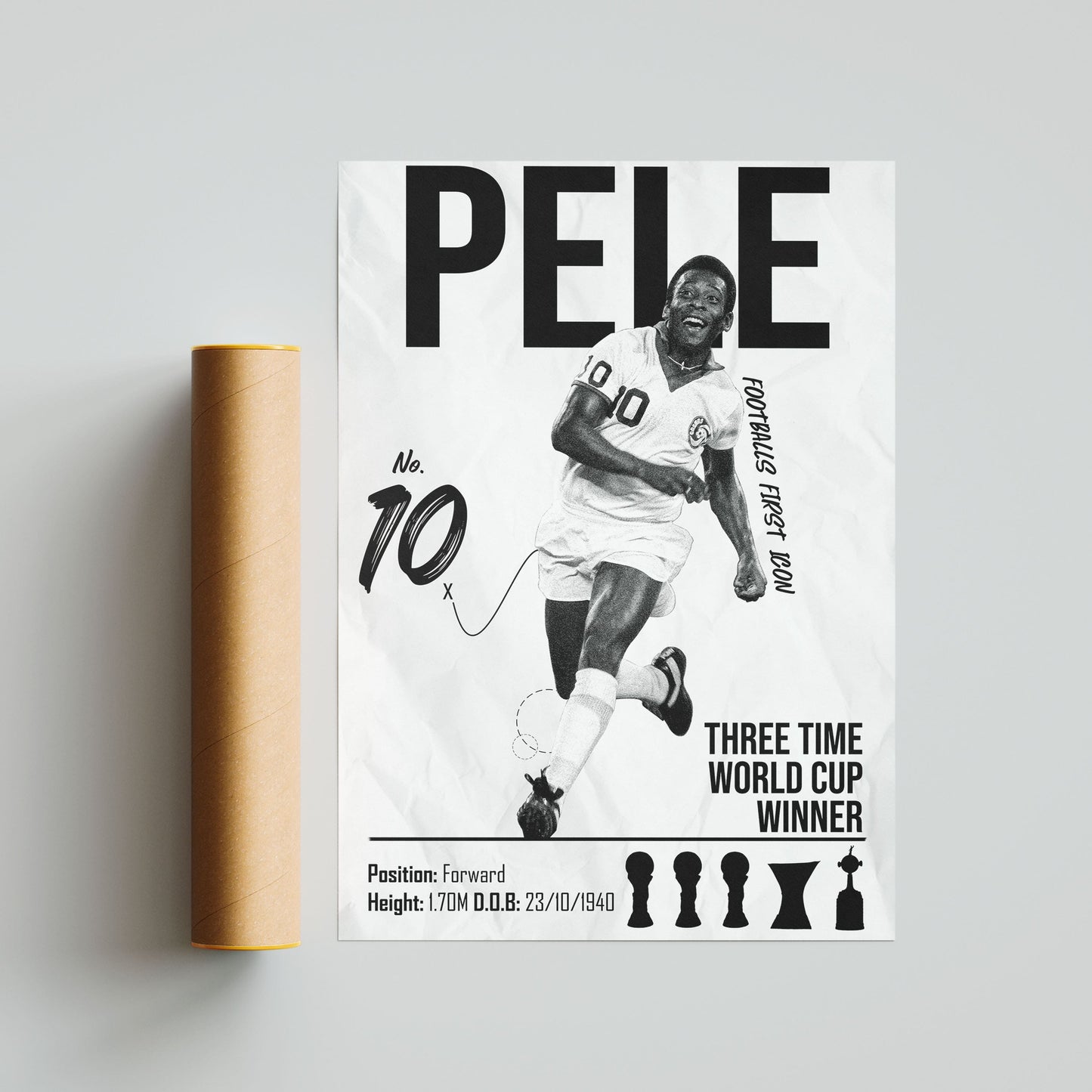 Pele Brazil Football Poster - FootballCorner