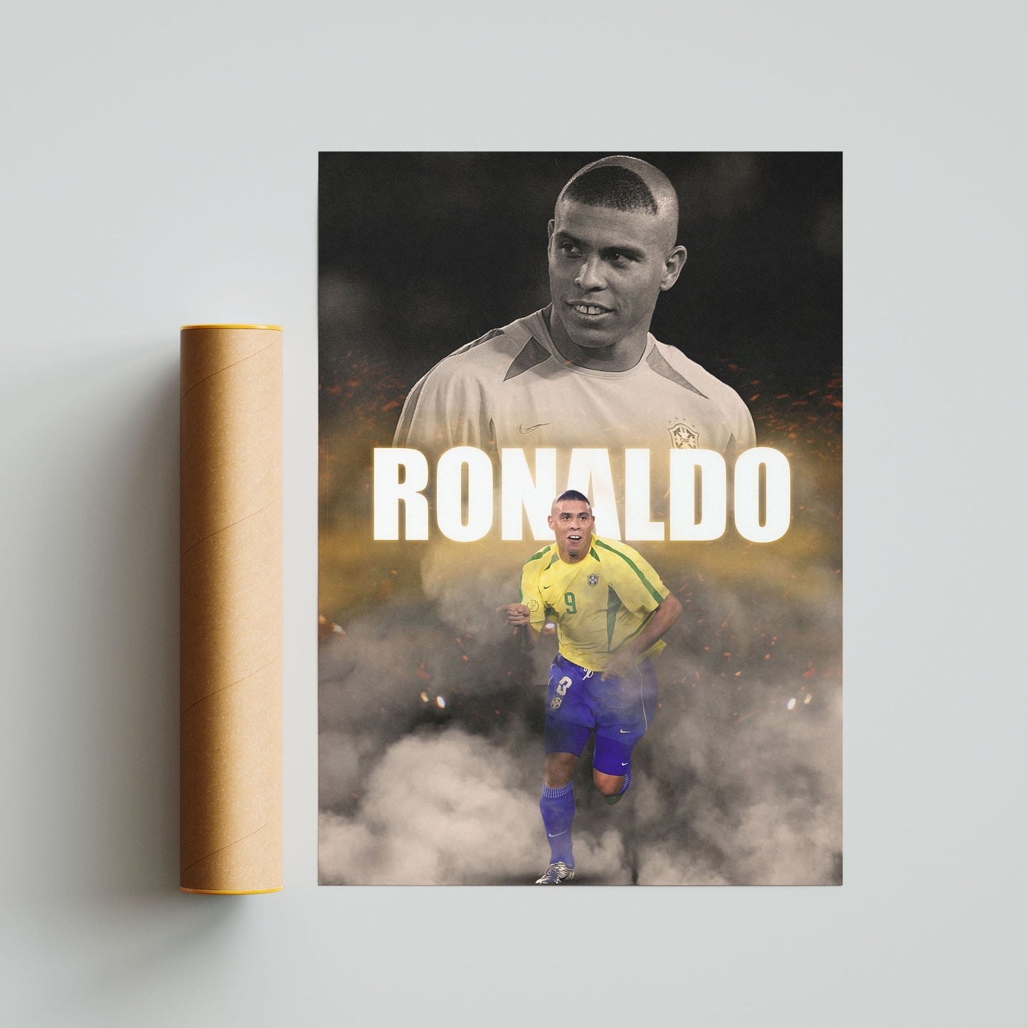 Ronaldo Brazil Football Poster - FootballCorner