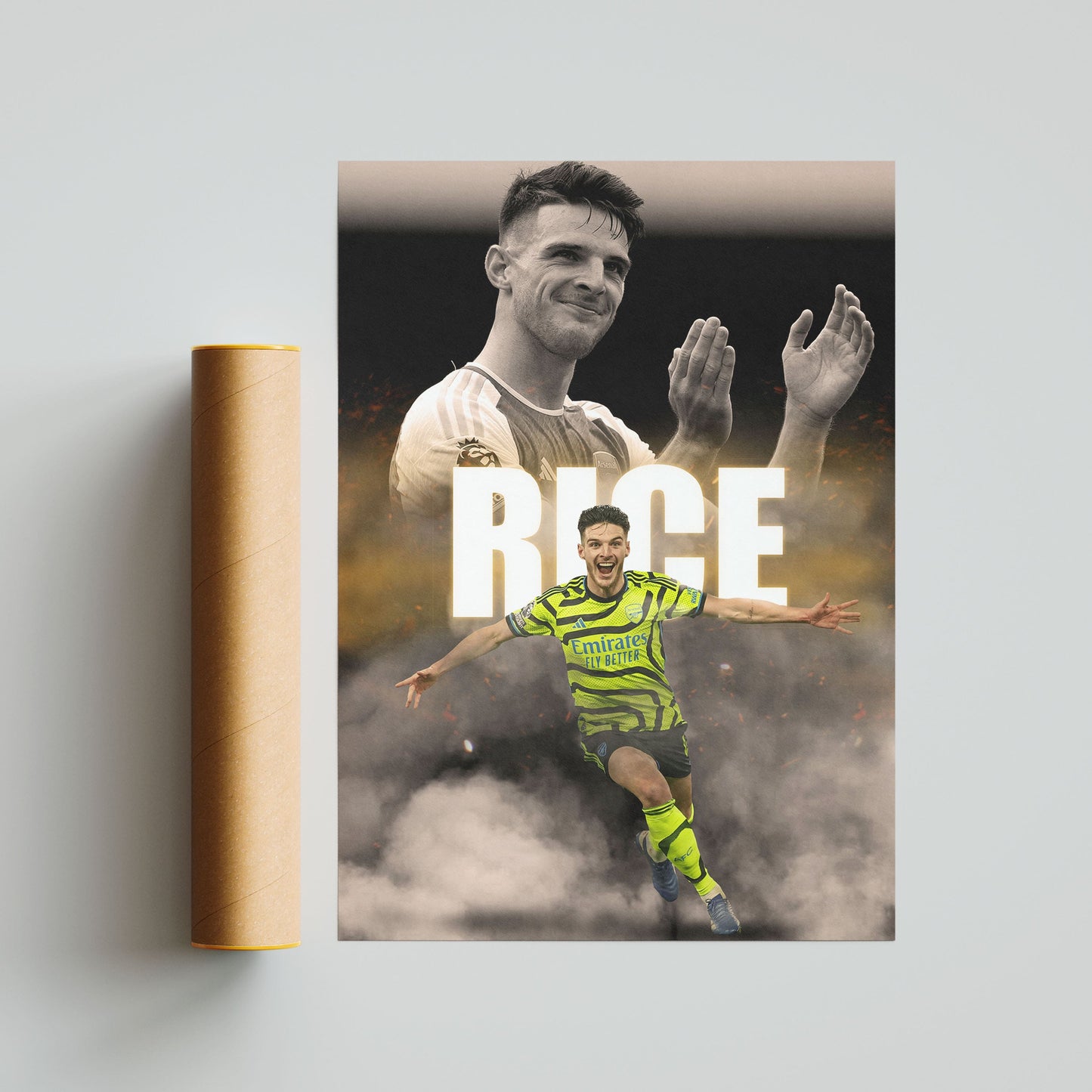 Declan Rice Arsenal Football Poster - FootballCorner