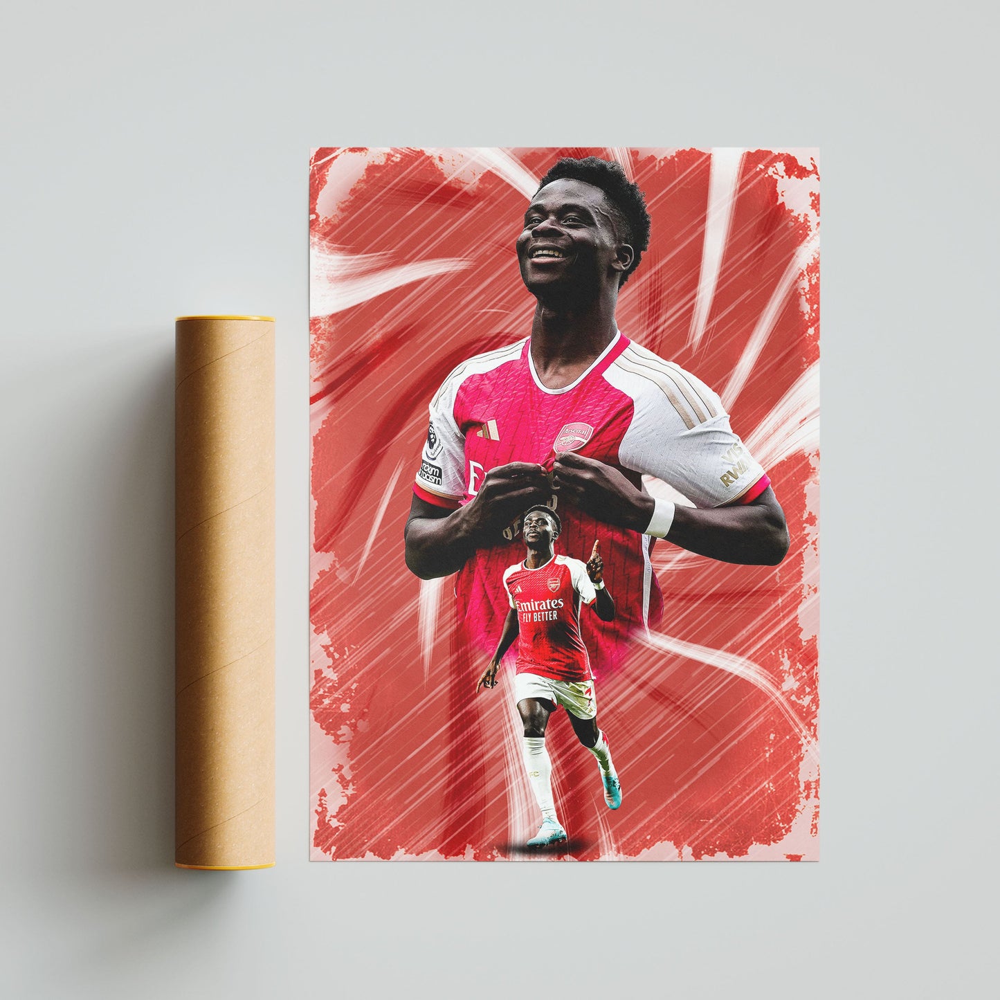 Bukayo Saka Arsenal Football Poster - FootballCorner